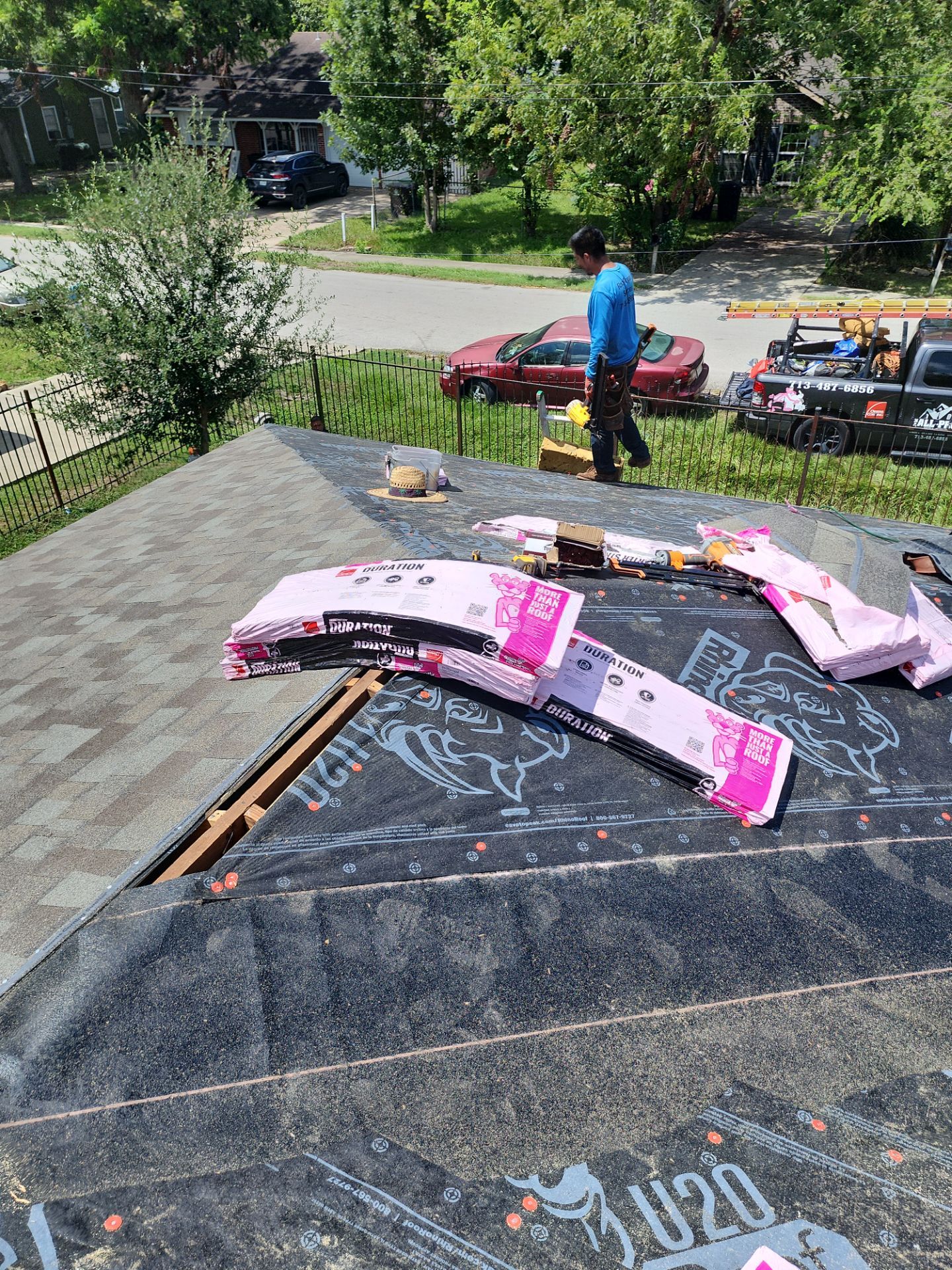 Residential Roofing Installation using Owen's Corning Duration (Lifetime) Shingles by Roof Repair Company