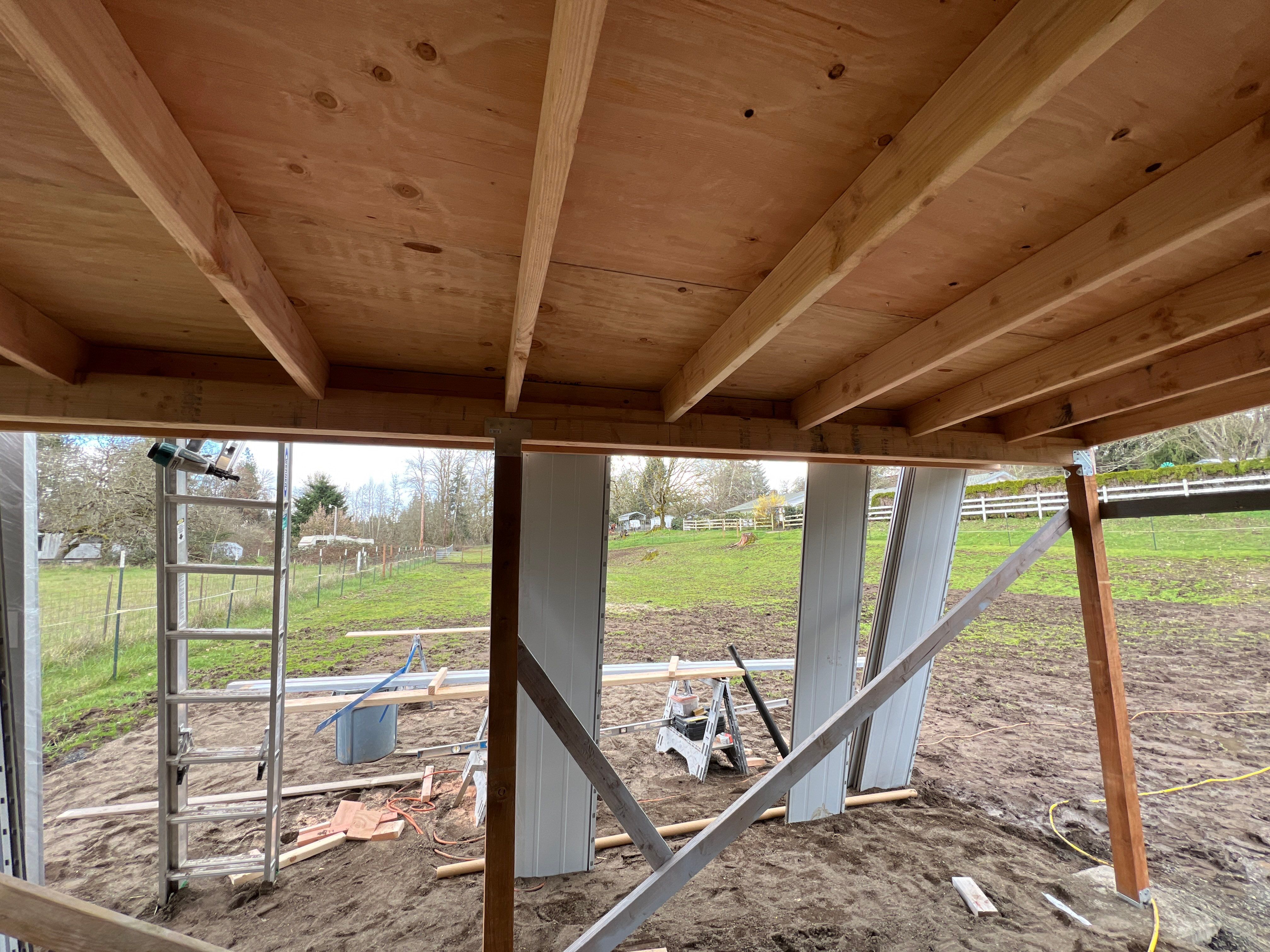 Shed Cover using Pressure Treated Posts by Villegas Remodeling, LLC