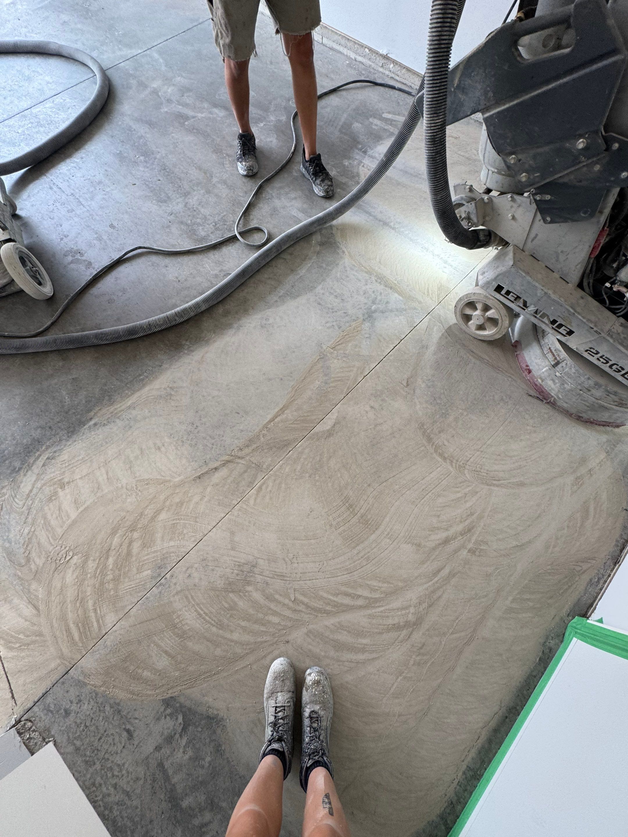 Custom Coyote Flake Garage Floor Coating in Sioux Falls by Select Painting, Coatings & Garage Cabinets