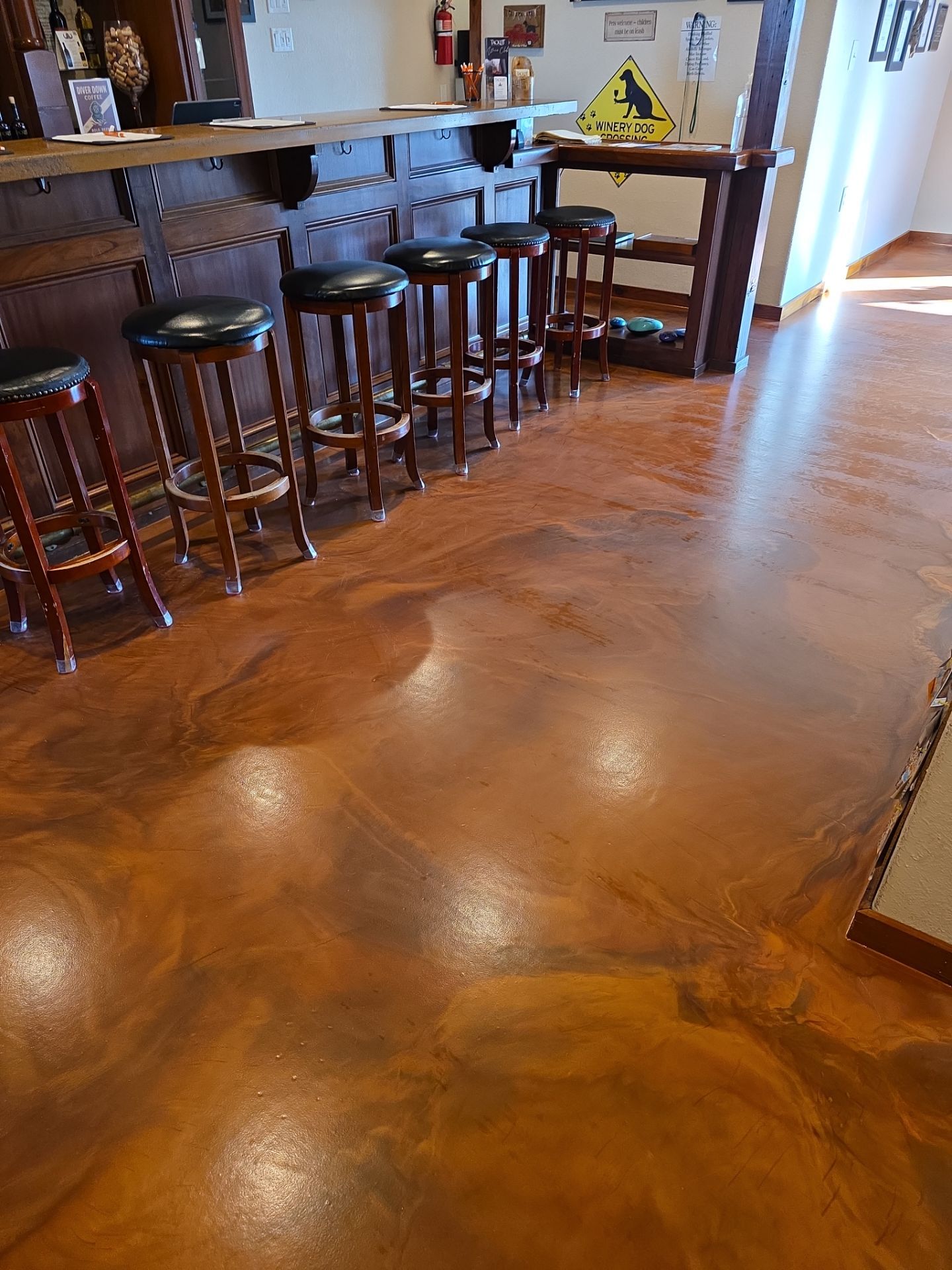 Custom Metallic Epoxy Floor Installation for San Miguel Winery by MGP Coatings