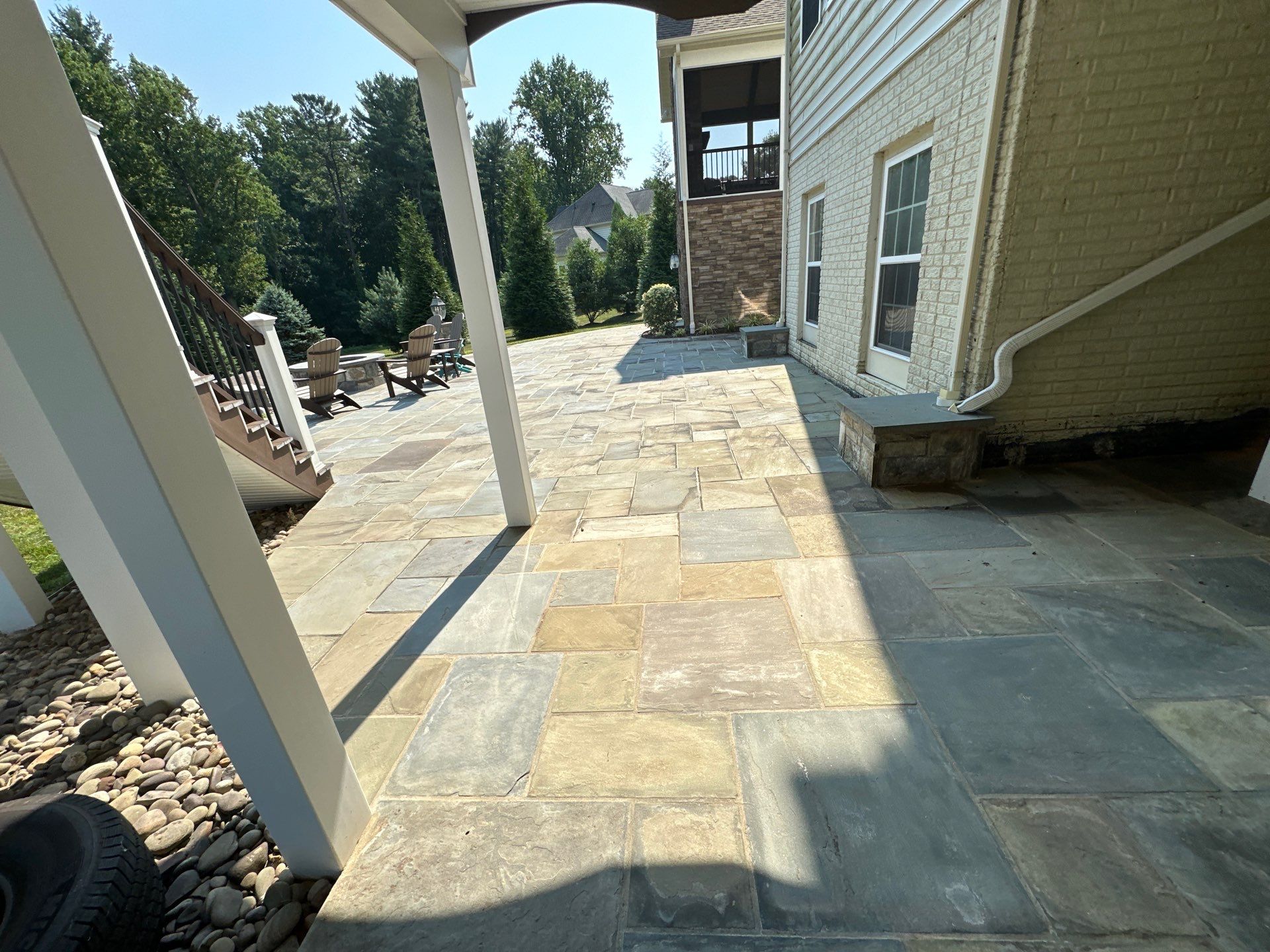 Professional House Washing and Natural Stone Patio Cleaning in Owings Mills by Baltimore Pressure Washers Inc.