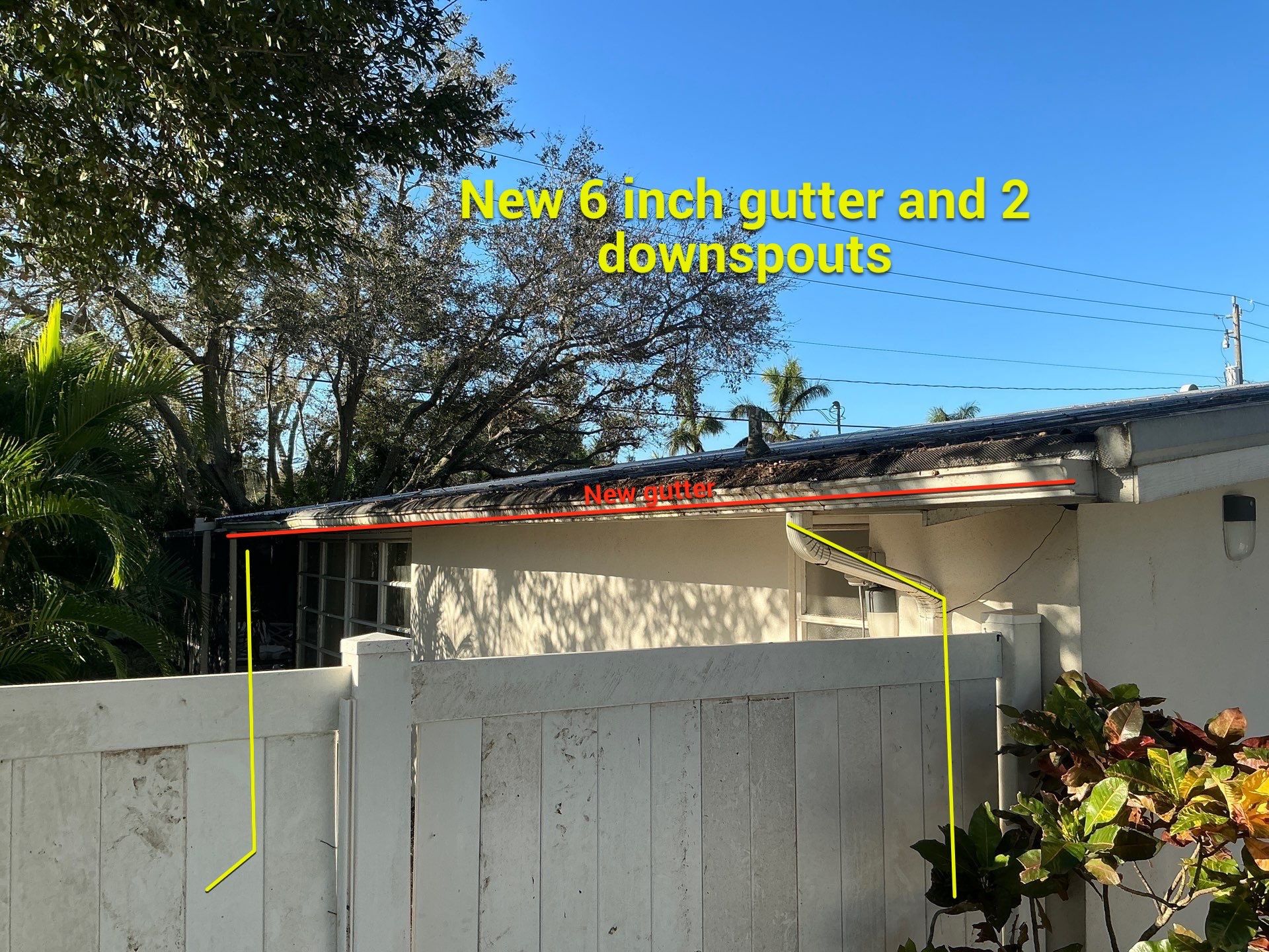 6 Inch Seamless Gutters using White Seamless Gutters in Sarasota FL by Gutter Professors