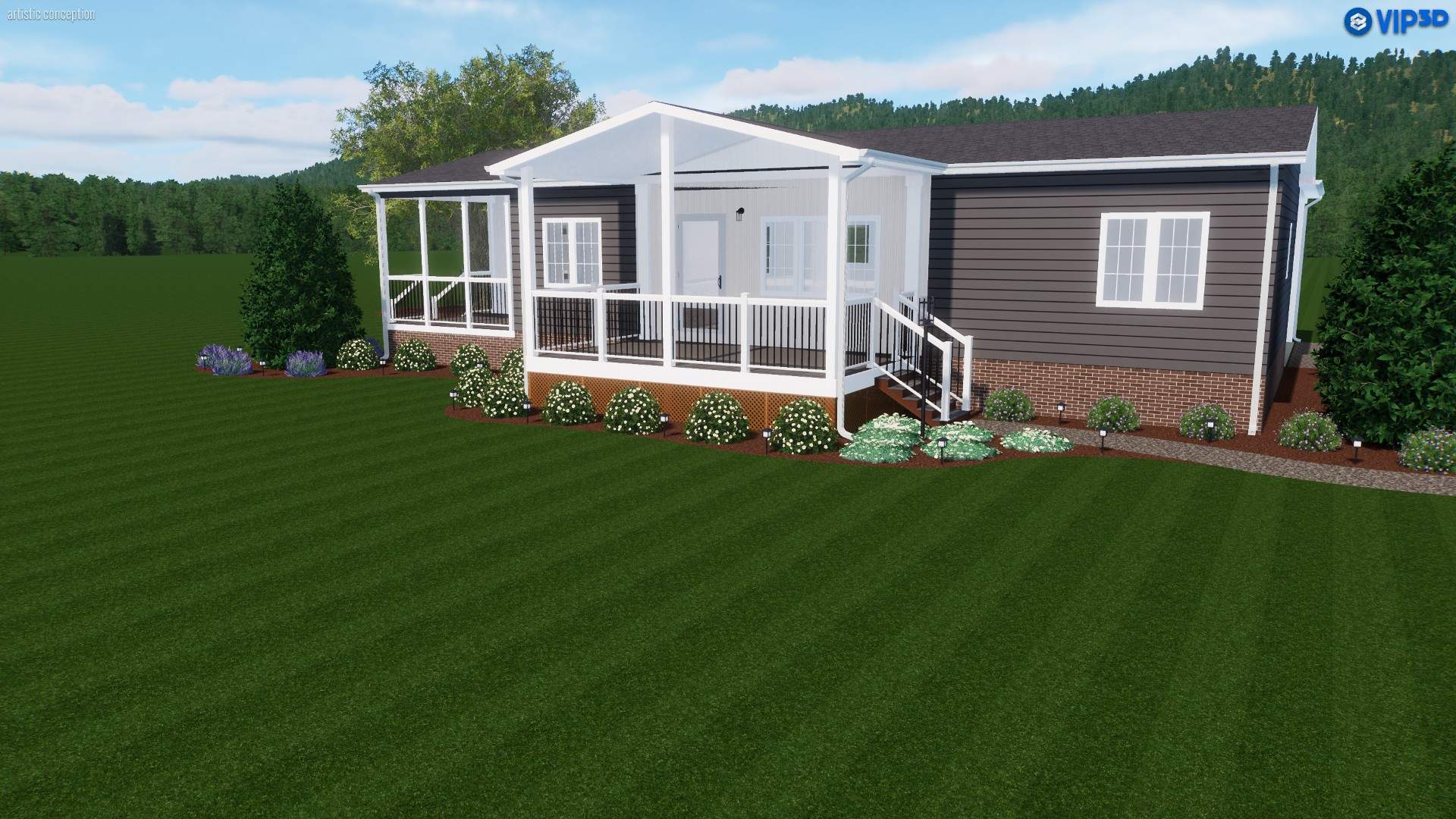 Custom Trex Covered Deck and Gabled Roof in Winterville by The Remodeling Company