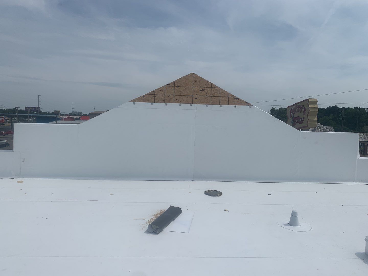 Commercial Roofing Installation using 50 mil PVC by Hostetler Roofing