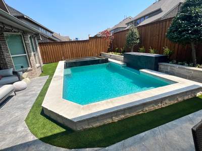 Geometric Pool with Tanning Ledge