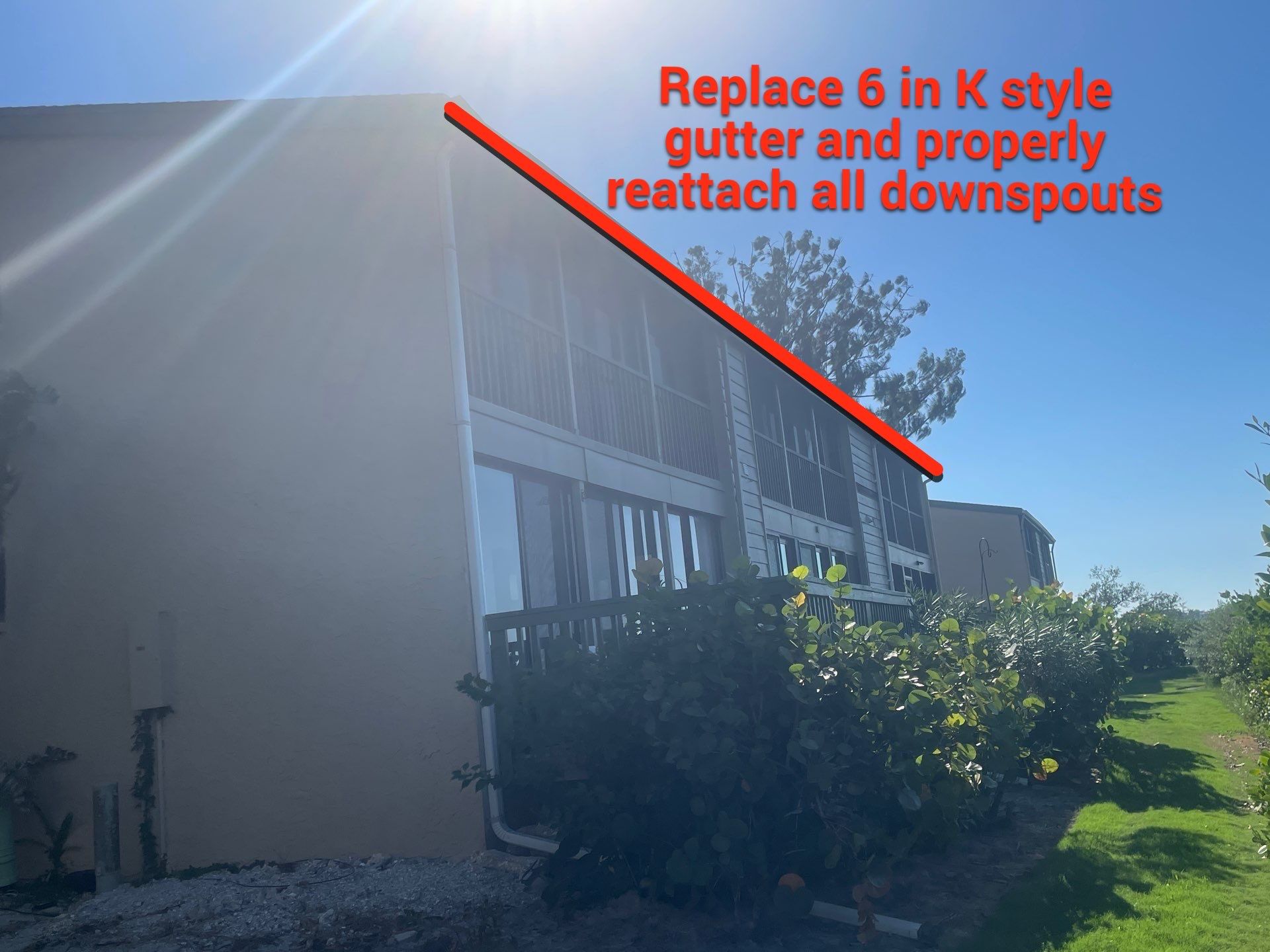 White Gutters Repair and Installation in Sarasota FL by Gutter Professors