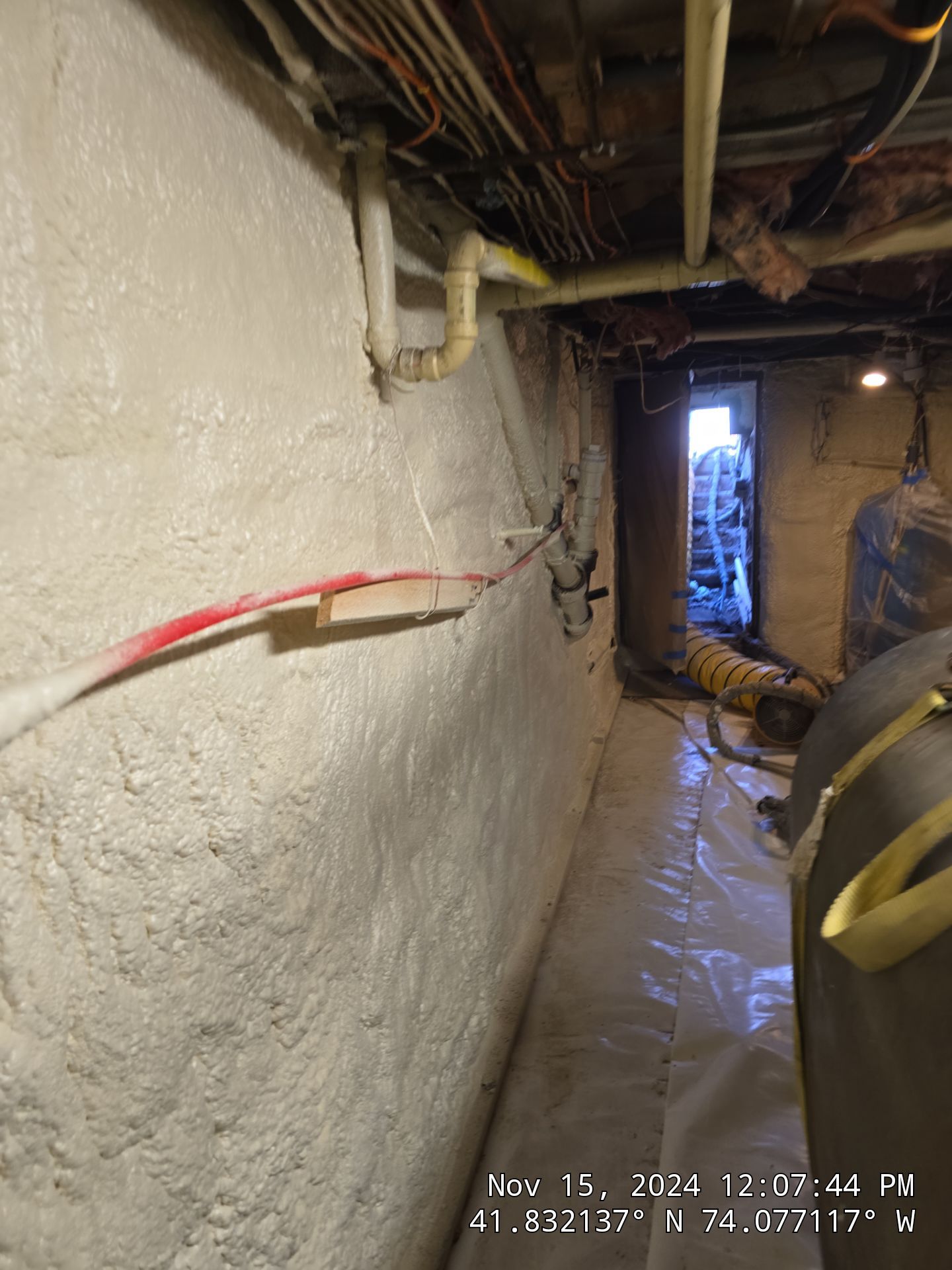 Basement Exterior Walls using Closed Cell Spray Foam by NYS Foam & Energy