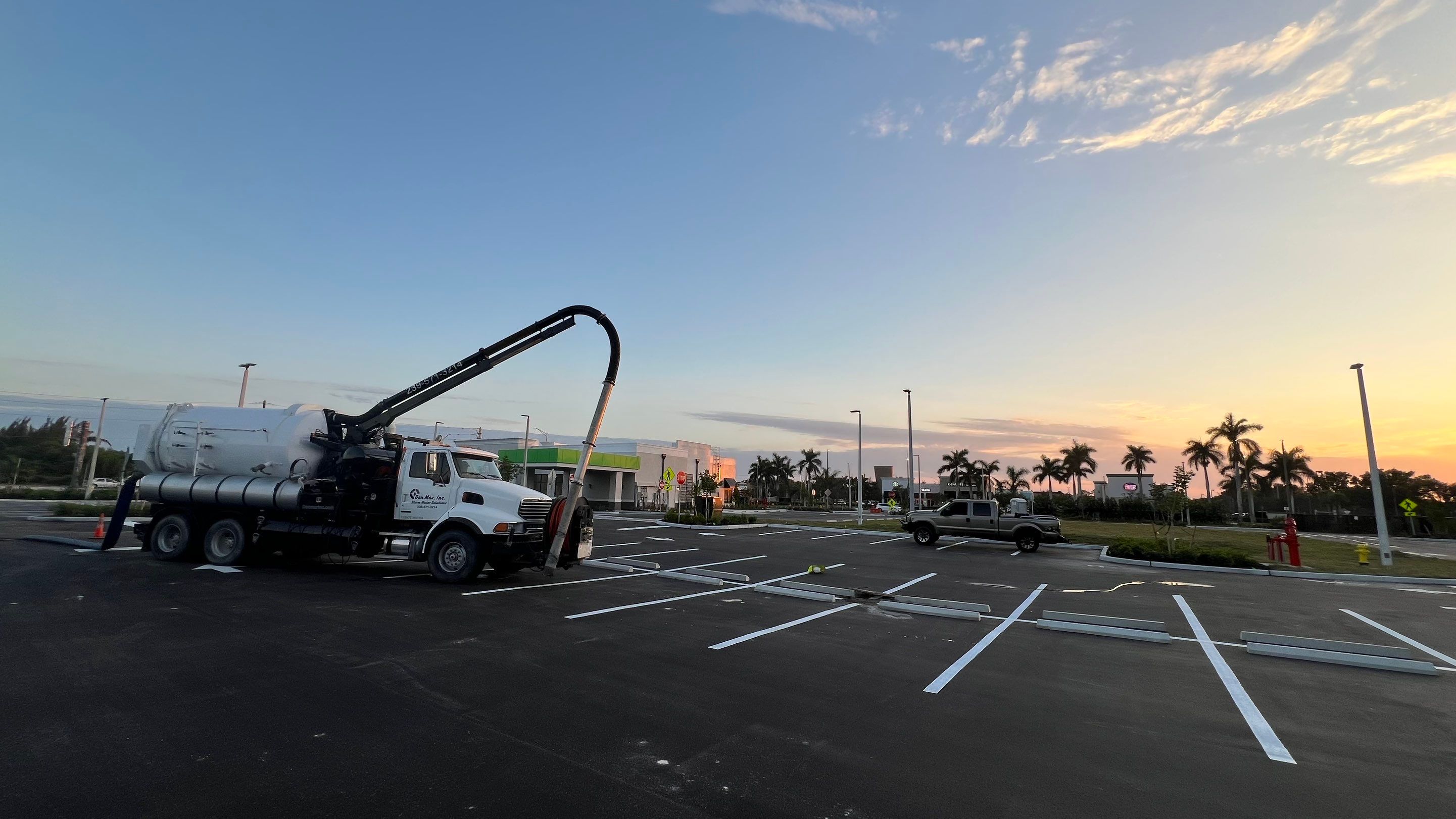 New Construction Commercial Parcel Stormwater System Cleaning by APS Power & Water