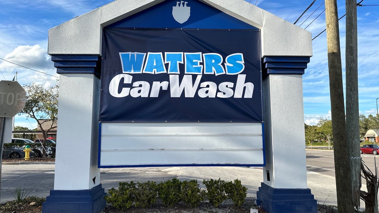 Waters Car Wash Monument Sign and Channel Letters by SignCrafters
