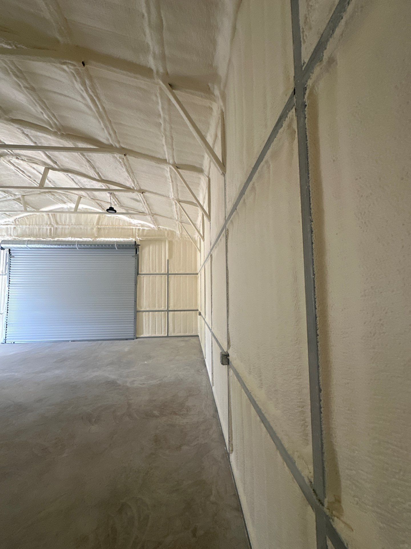 2" close cell foam on this new shop in Lavon Tx by Apex Insulation Solutions