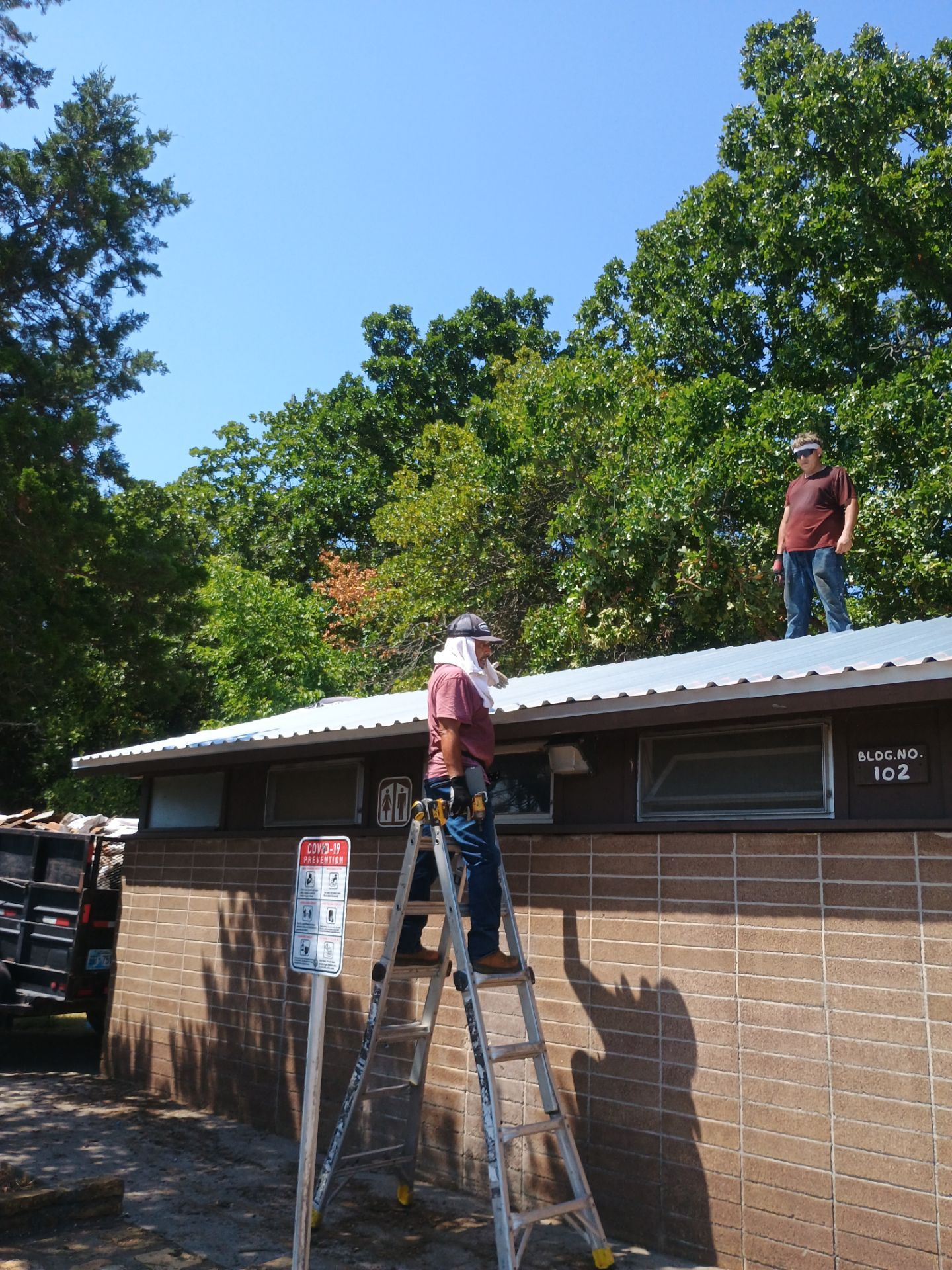 Metal Roof Replacement for Public Park Facility in Sulphur by BANA Roofing and Solar Supply