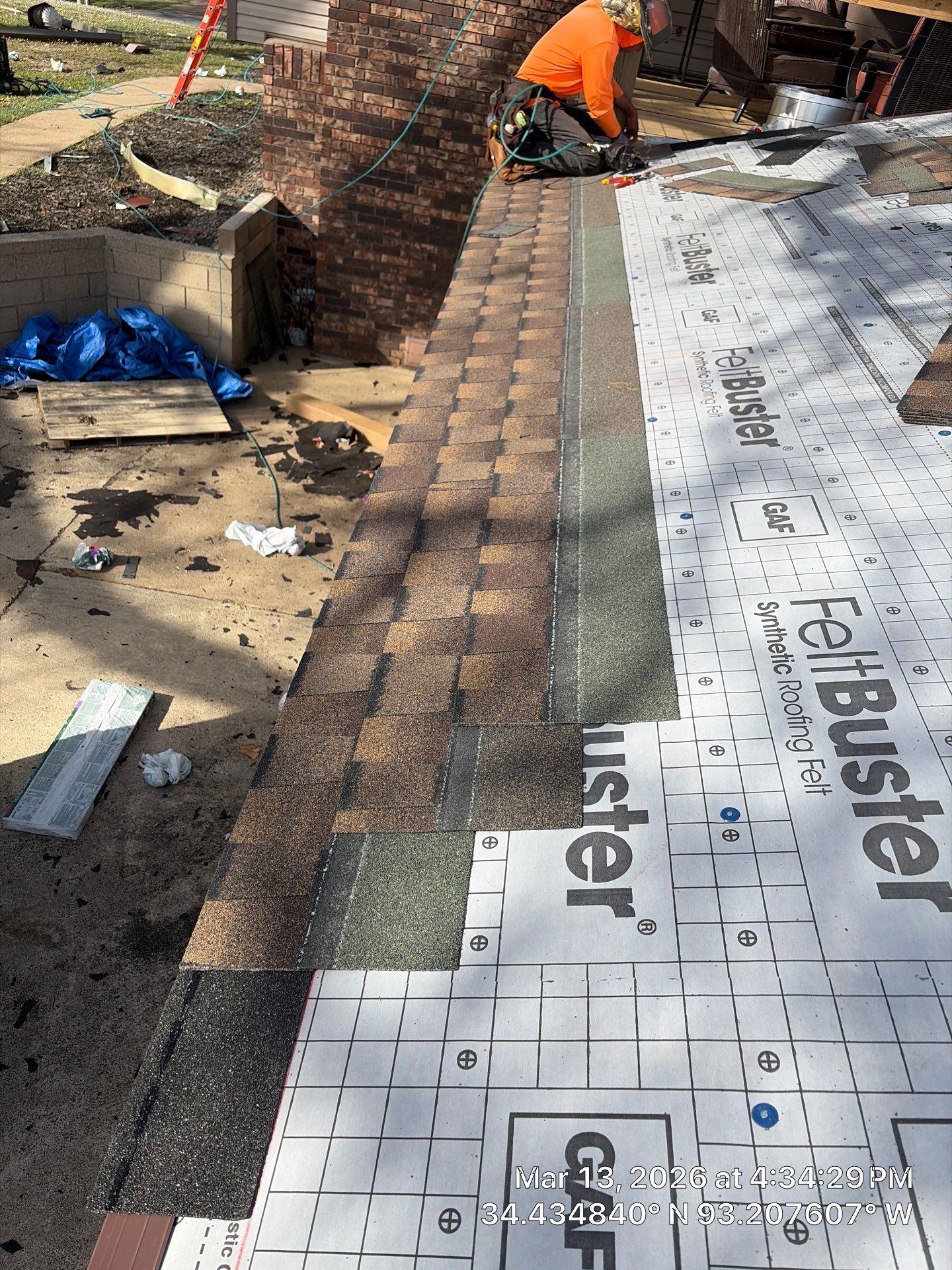 GAF Timberline UHDZ Shingle Roof Replacement and Decking Repair in Pearcy by Temple Roofing and Exteriors