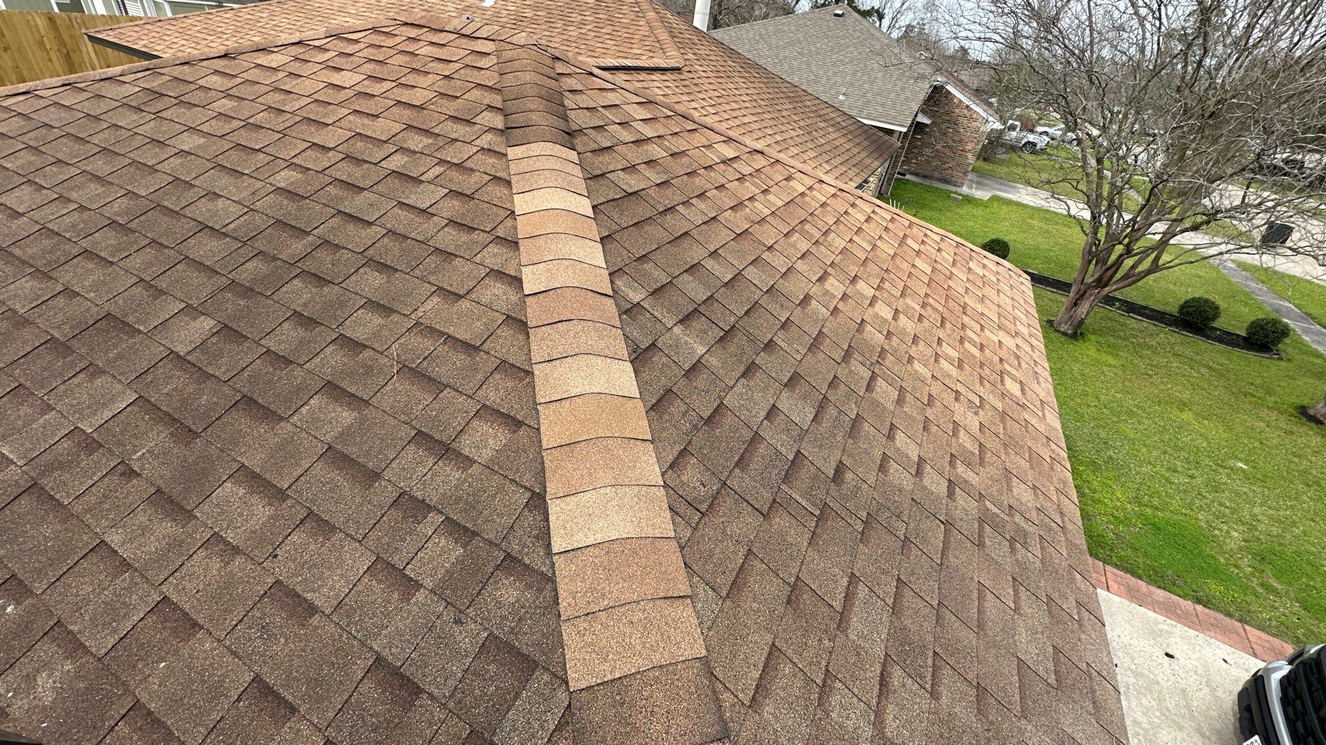 Roof Replacement with Ridge Vent & Flashing Details — Conroe, TX by PL Roofing & SB Roofing, LLC.