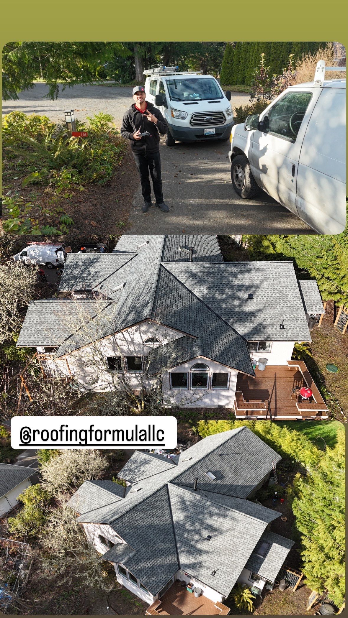 Residential Roofing Installation using GAF HDZ Shingles by Roofing Formula LLC