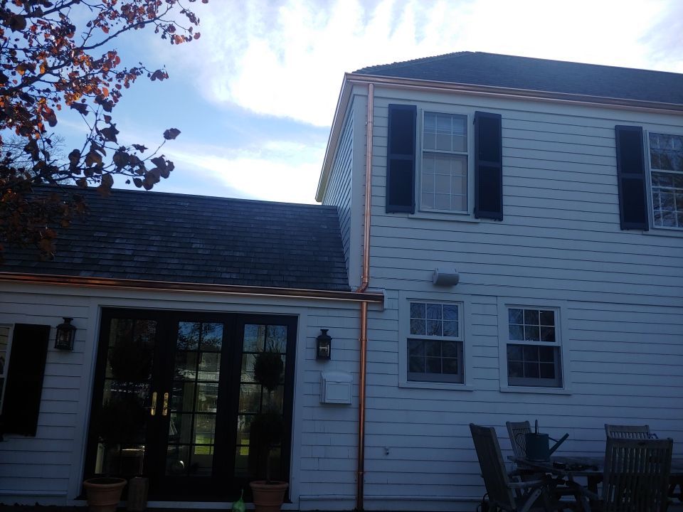 Hingham, MA Gutter Installation using 5" K-Style Copper Gutter by Gutter Pro Enterprises