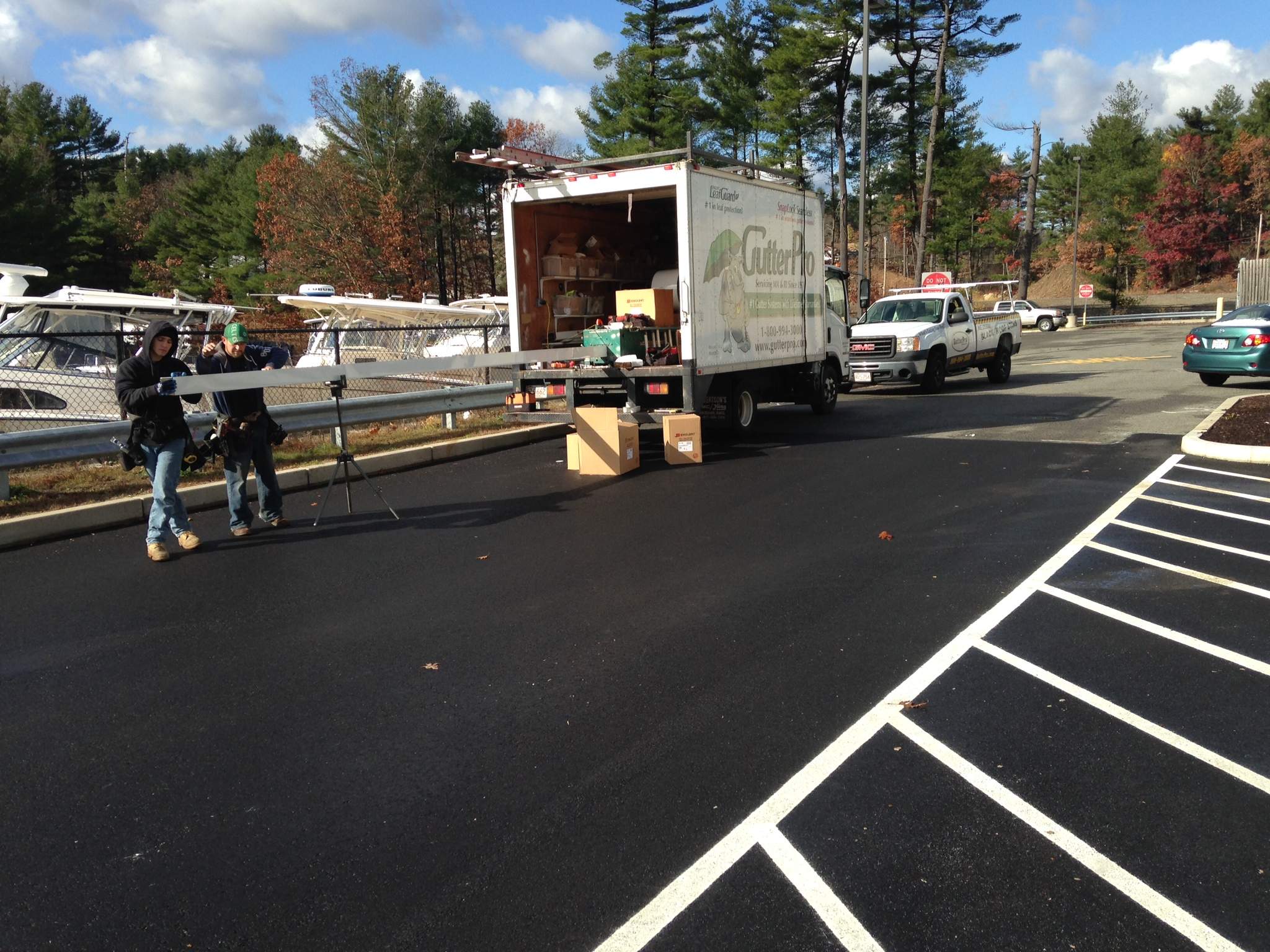 Gutter Pro on the job in Middleton, MA by Gutter Pro Enterprises