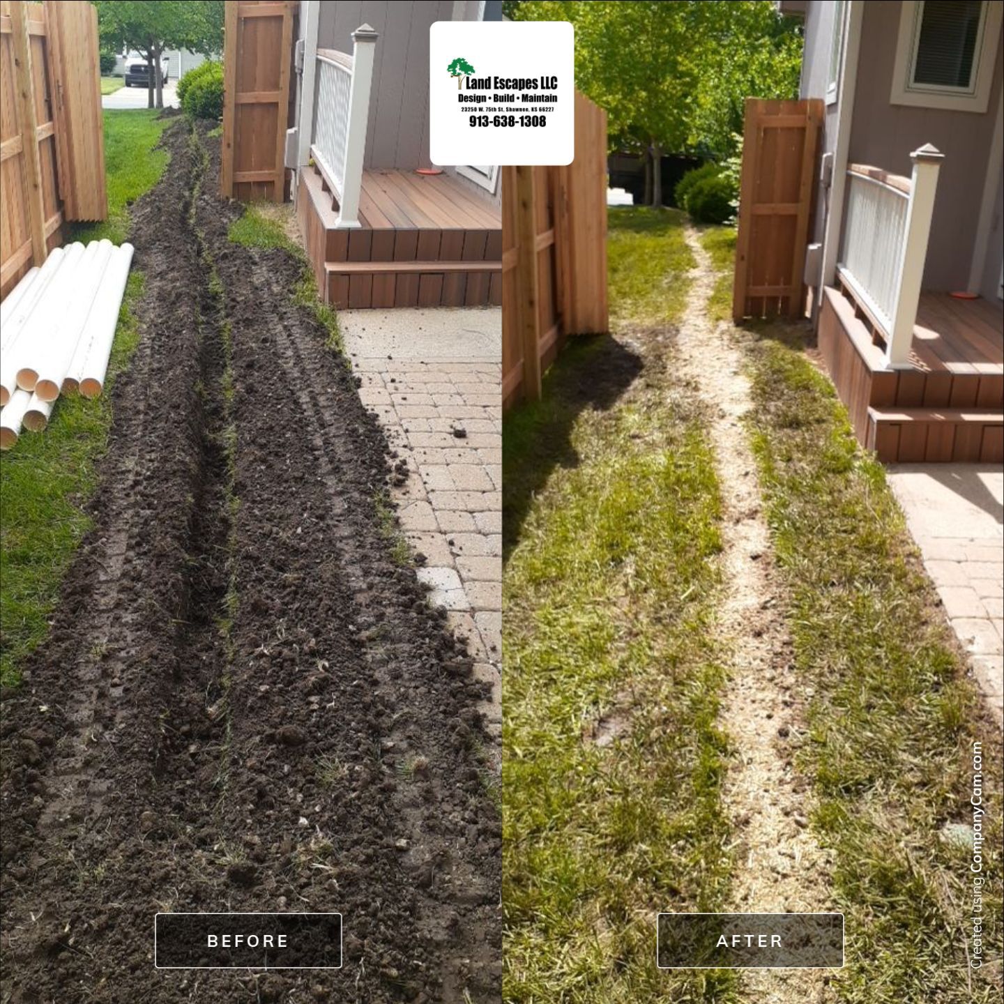 Drainage and Downspout Installation by LAND ESCAPES LLC
