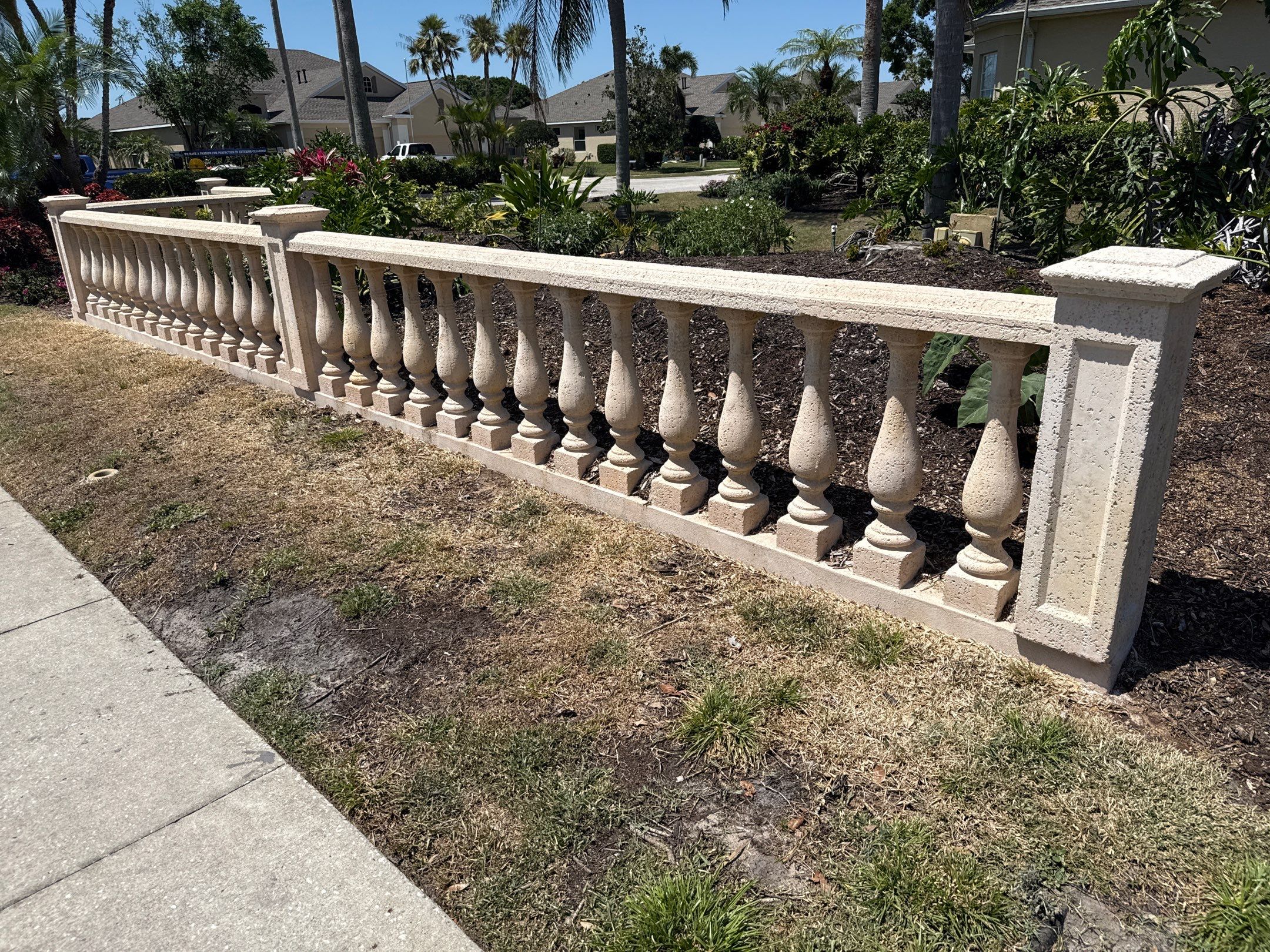 Decorative Wall & Entrance Sign Cleaning | Timberly Community | Parrish, FL by Sunshine AquaWash