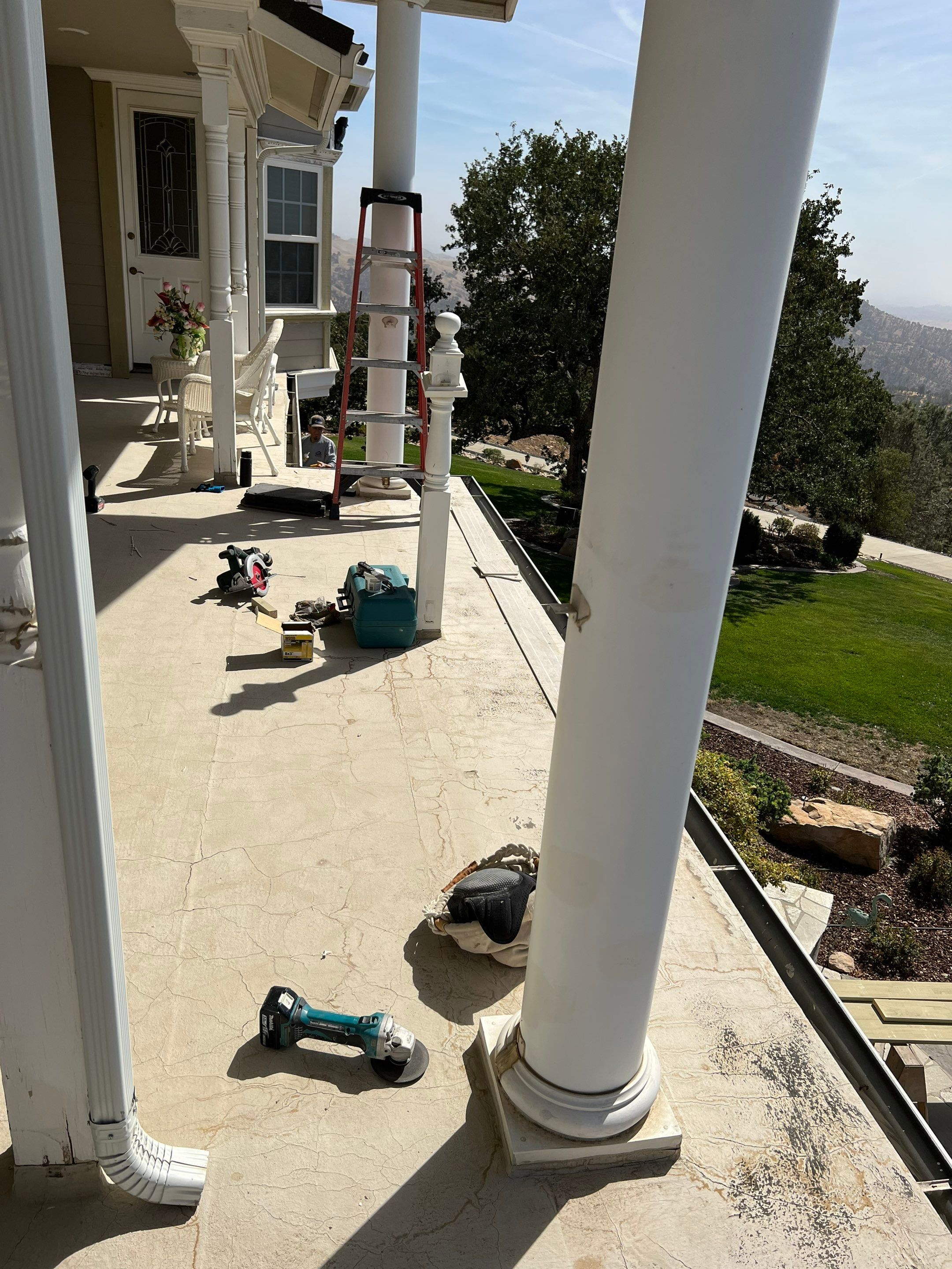 Sealant system over walk deck over house using Rubber coat and coatings by Straight Edge Roofing Inc