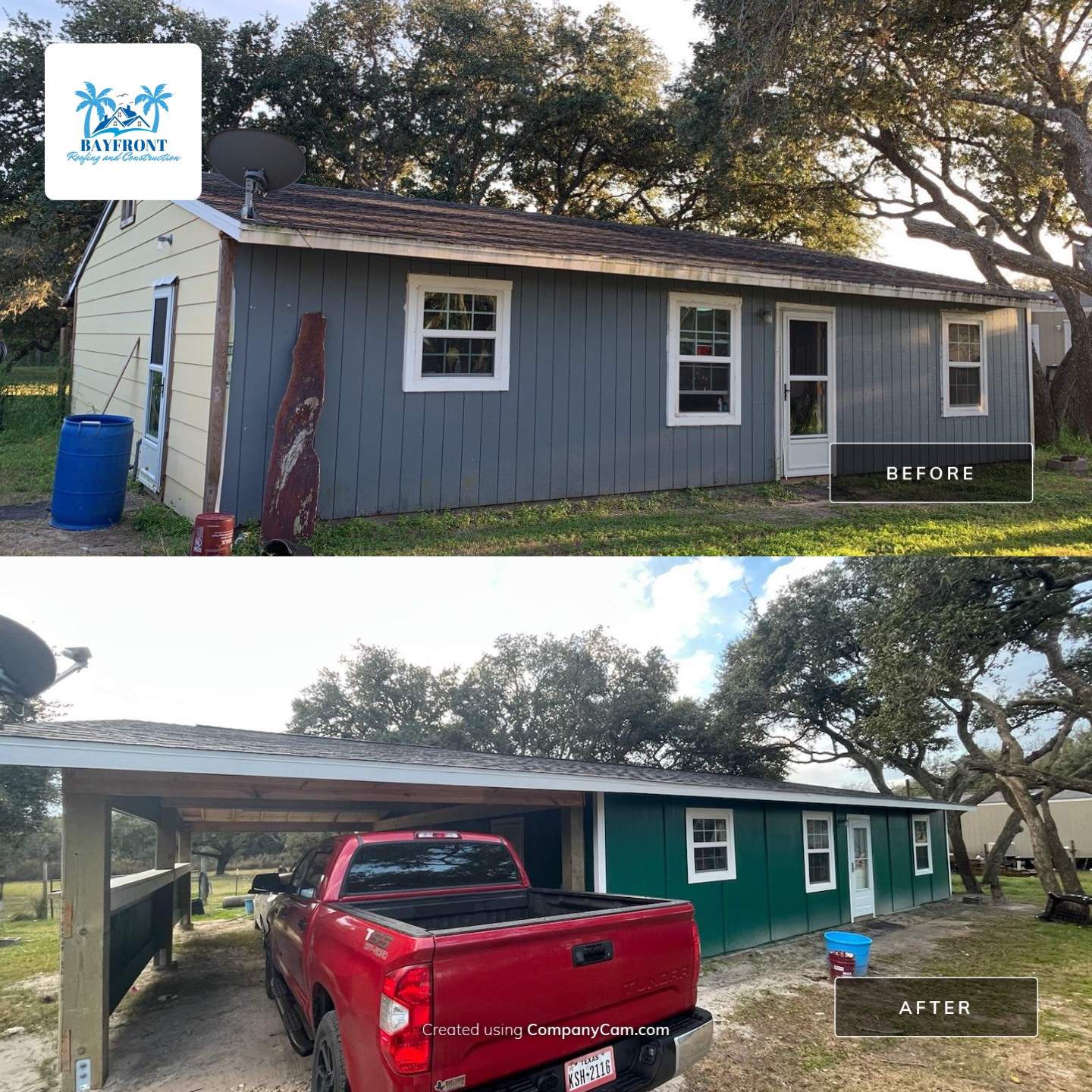 New Carport and remodel by Bayfront Roofing and Construction