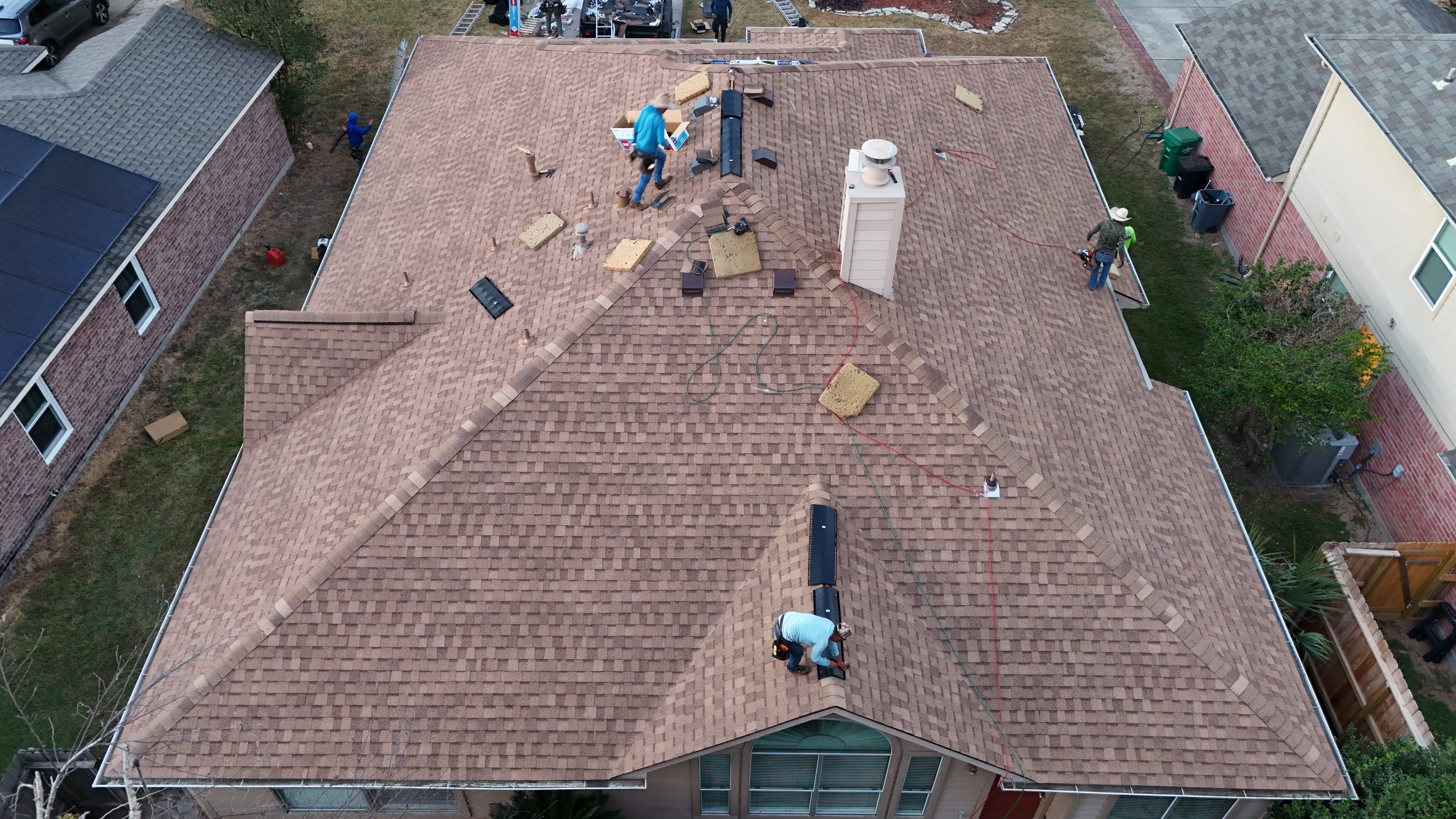 Golden-Tan Roof Replacement — Spring, TX by PL Roofing & SB Roofing, LLC.