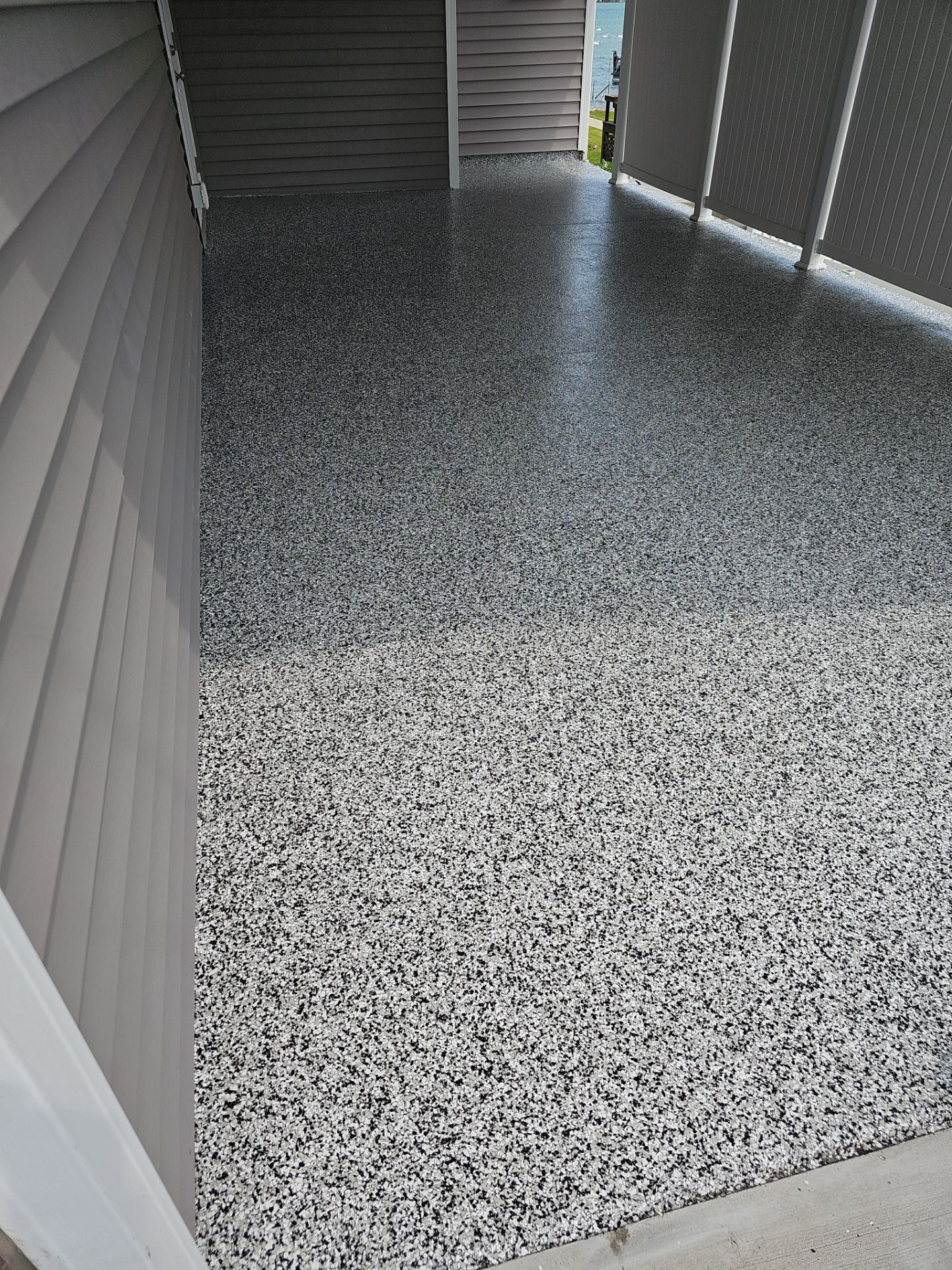 Domino floor coating in Elkhart! by Innovative Spaces / Innovative Concrete Coatings