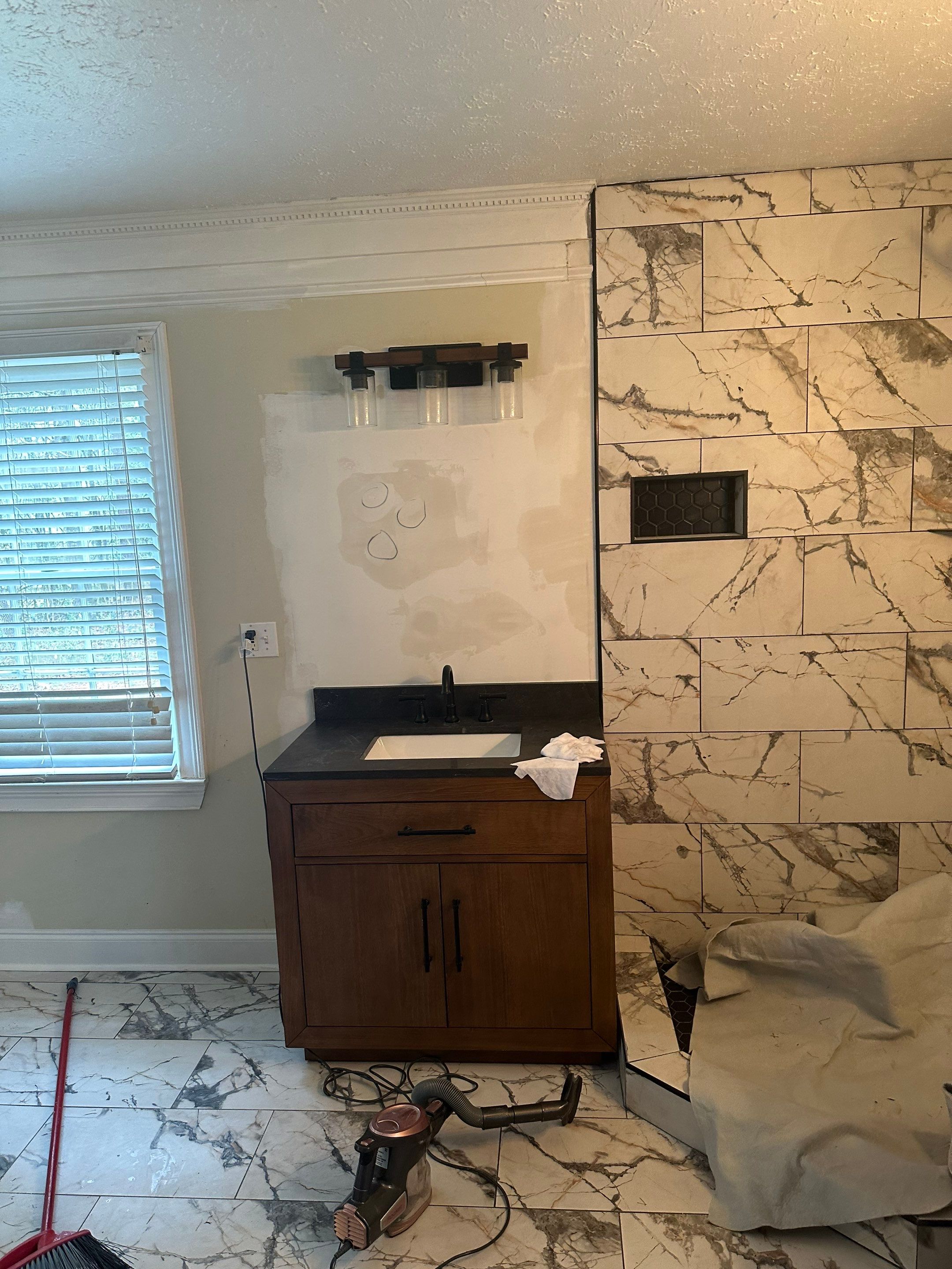 Bathroom Remodel using Soaker tub, vanities, tile, new shower by Baxter Professional LLC