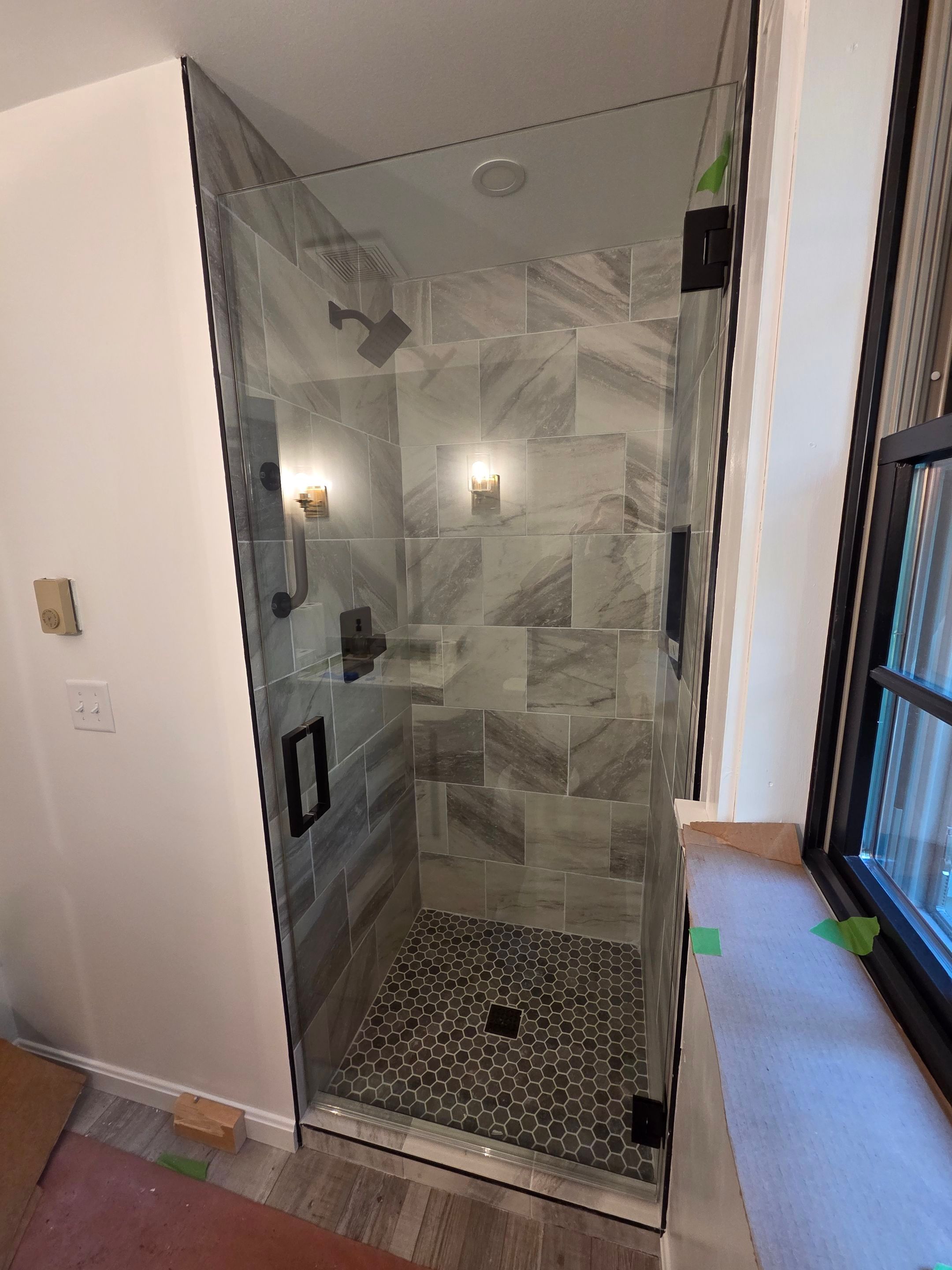Two Showers using Tempered Shower Glass by Cheshire Glass Company