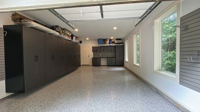Will W. got his dream garage with a Banner Garage Floor and Cabinets 
