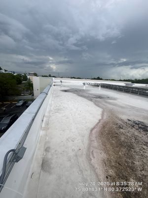 White TPO Membrane Roof Replacement at Doral Commercial Building