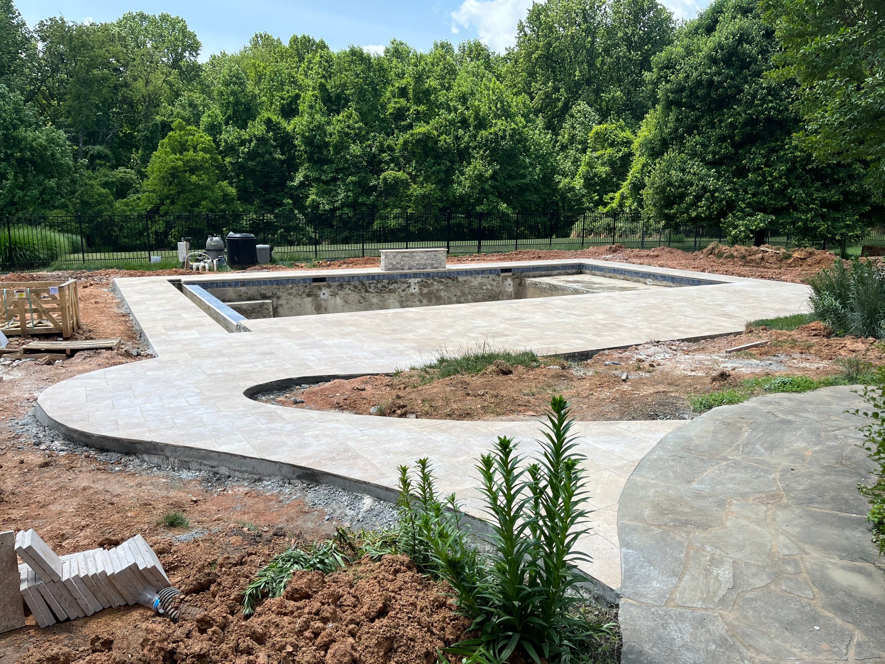 Gunite Pool w/ Raised Waterfall and Autocover  by Elysium Pools