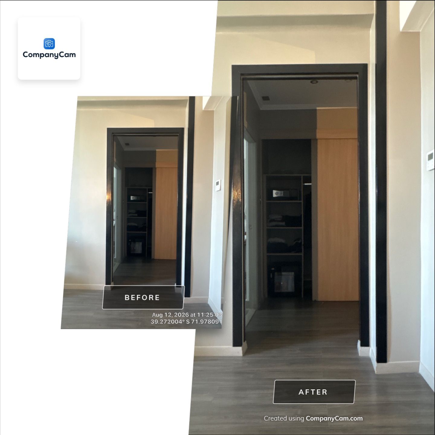 Interior Renovation Featuring Custom Closet and Ductless AC Installation by CompanyCam Sales Demo