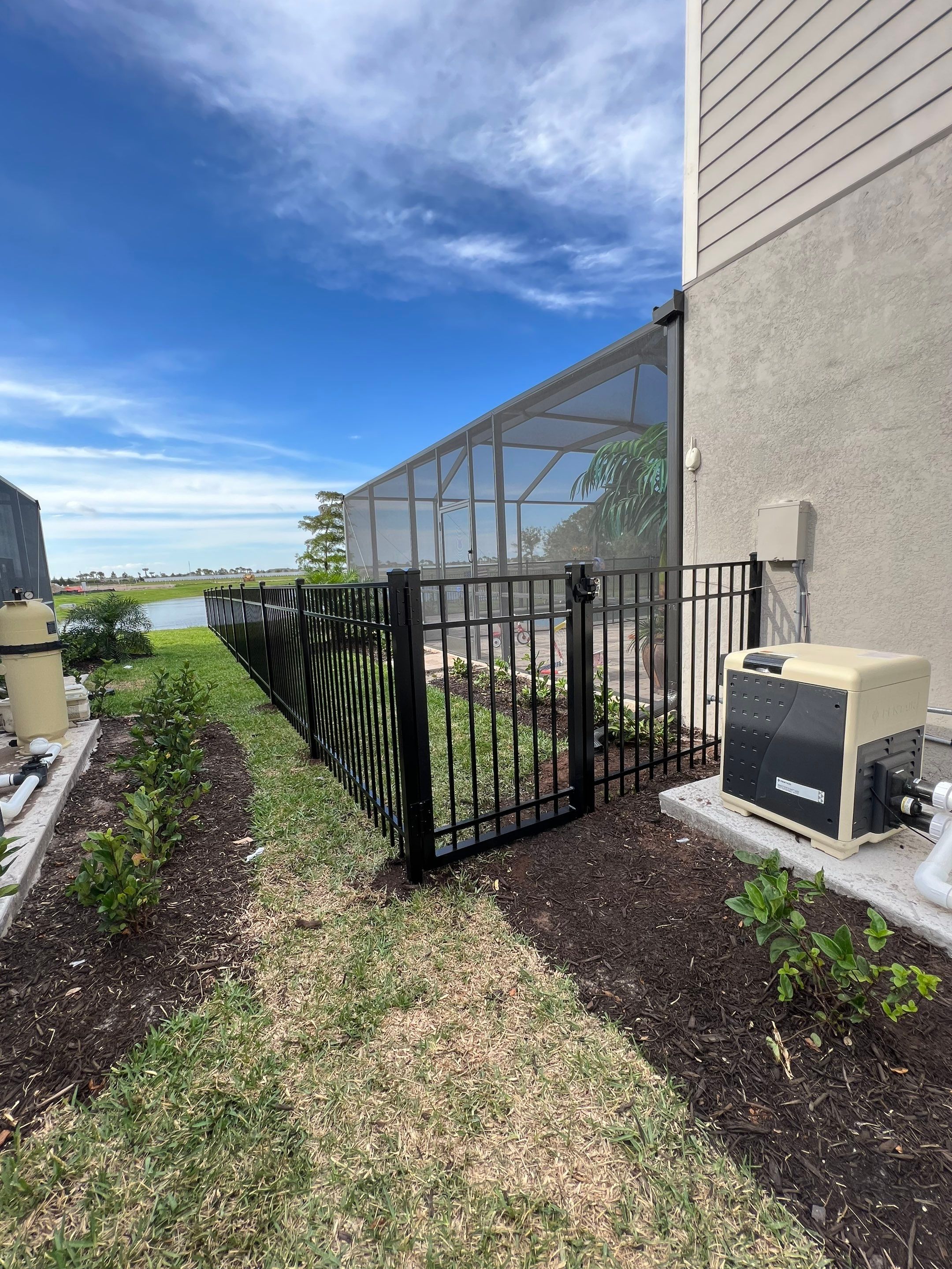 Aluminum Fence Installation using Black 3 Rail Aluminum Fence by Asap fence and gates, LLC