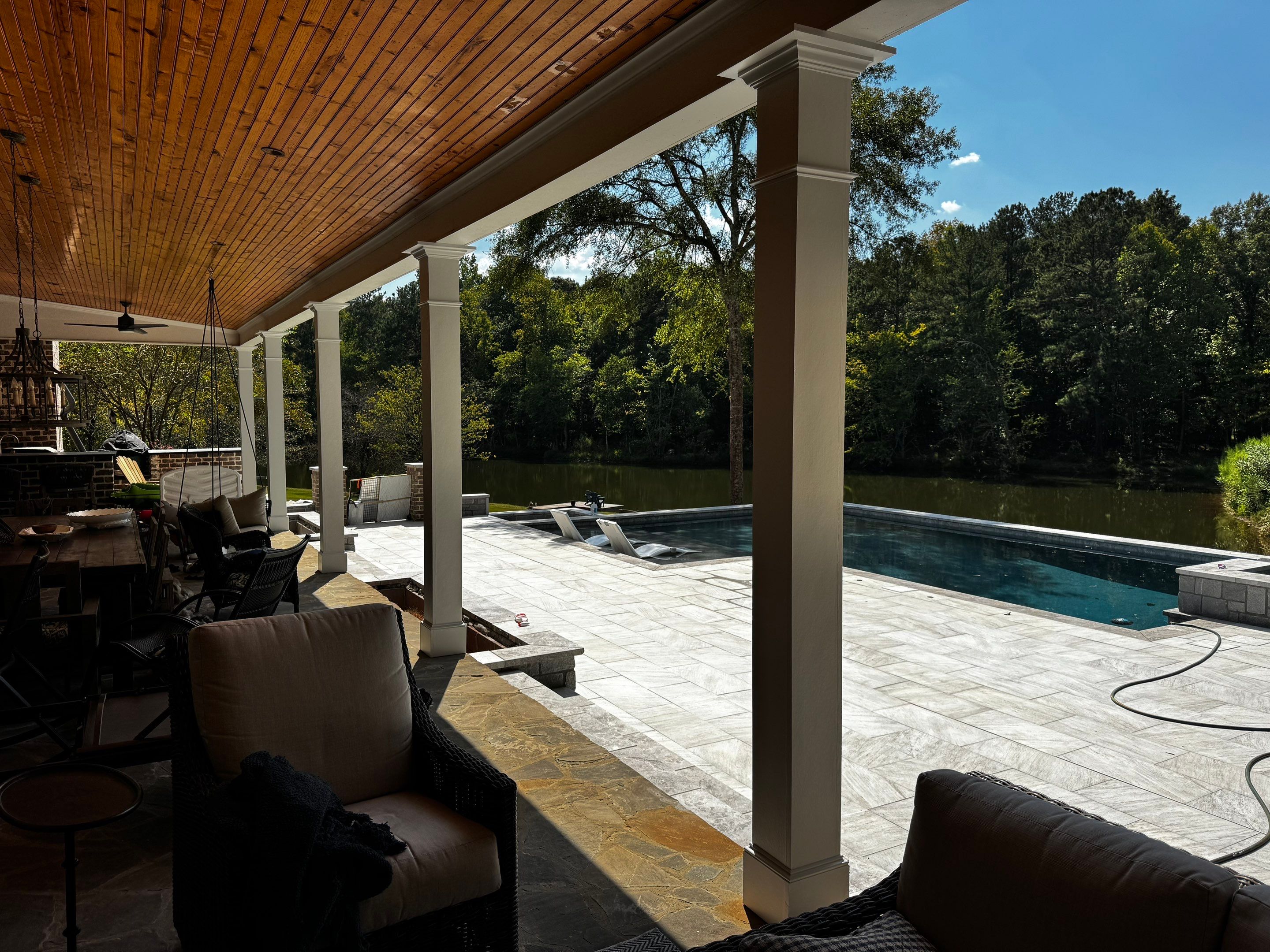 Exterior Column Refinishing and Interior Bedroom Painting in Monroe by PGP Surface Solutions, LLC