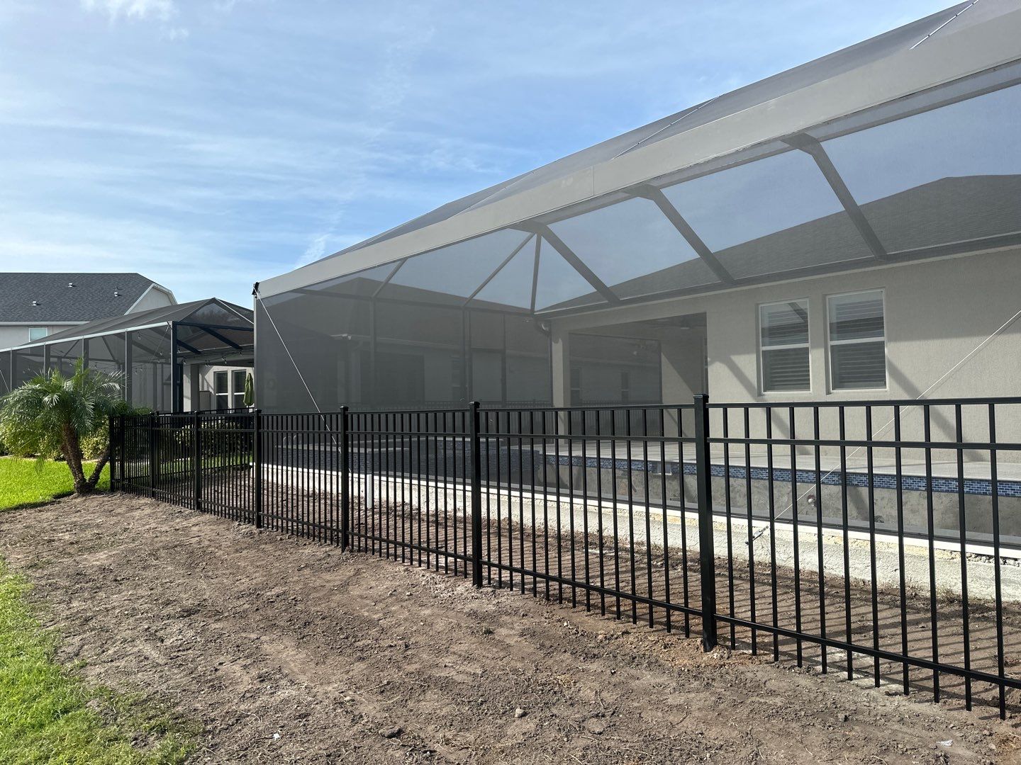 Aluminum Fence Installation using Black 3 Rail Aluminum Fence by Asap fence and gates, LLC