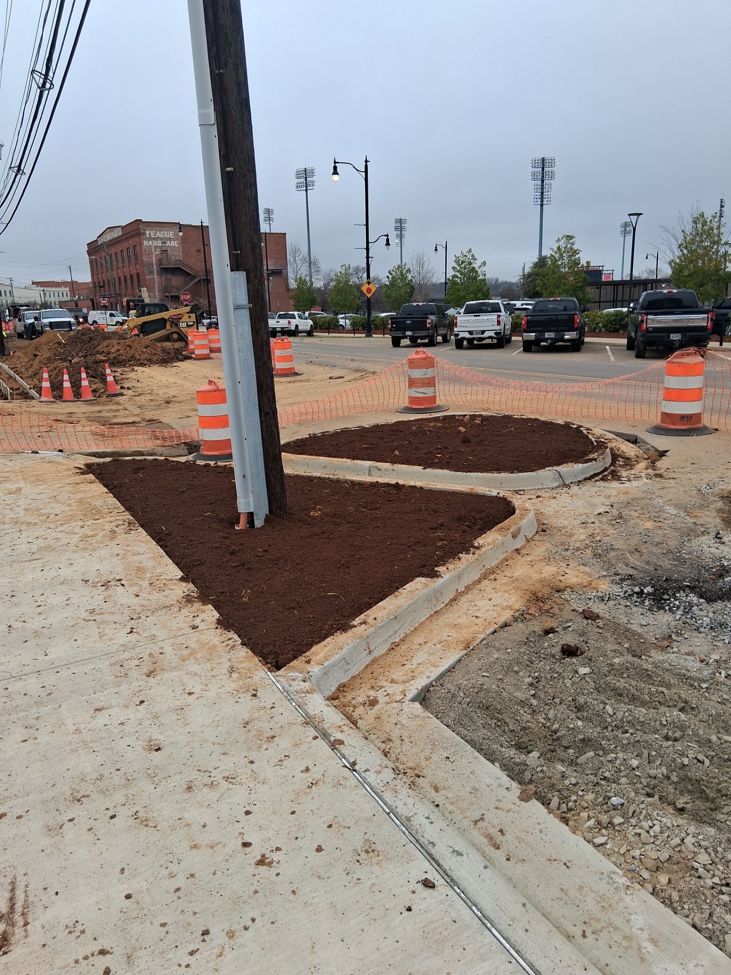 Municipal Sidewalk Construction and Streetscape Landscaping in Downtown Montgomery by BTops Landscaping Inc.