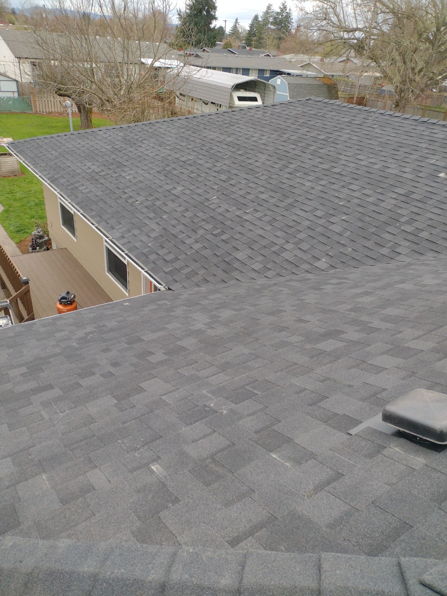 Residential Roofing Installation using IKO Dynasty (Color: Granite Black) by Orezona Building & Roofing Company, Inc.