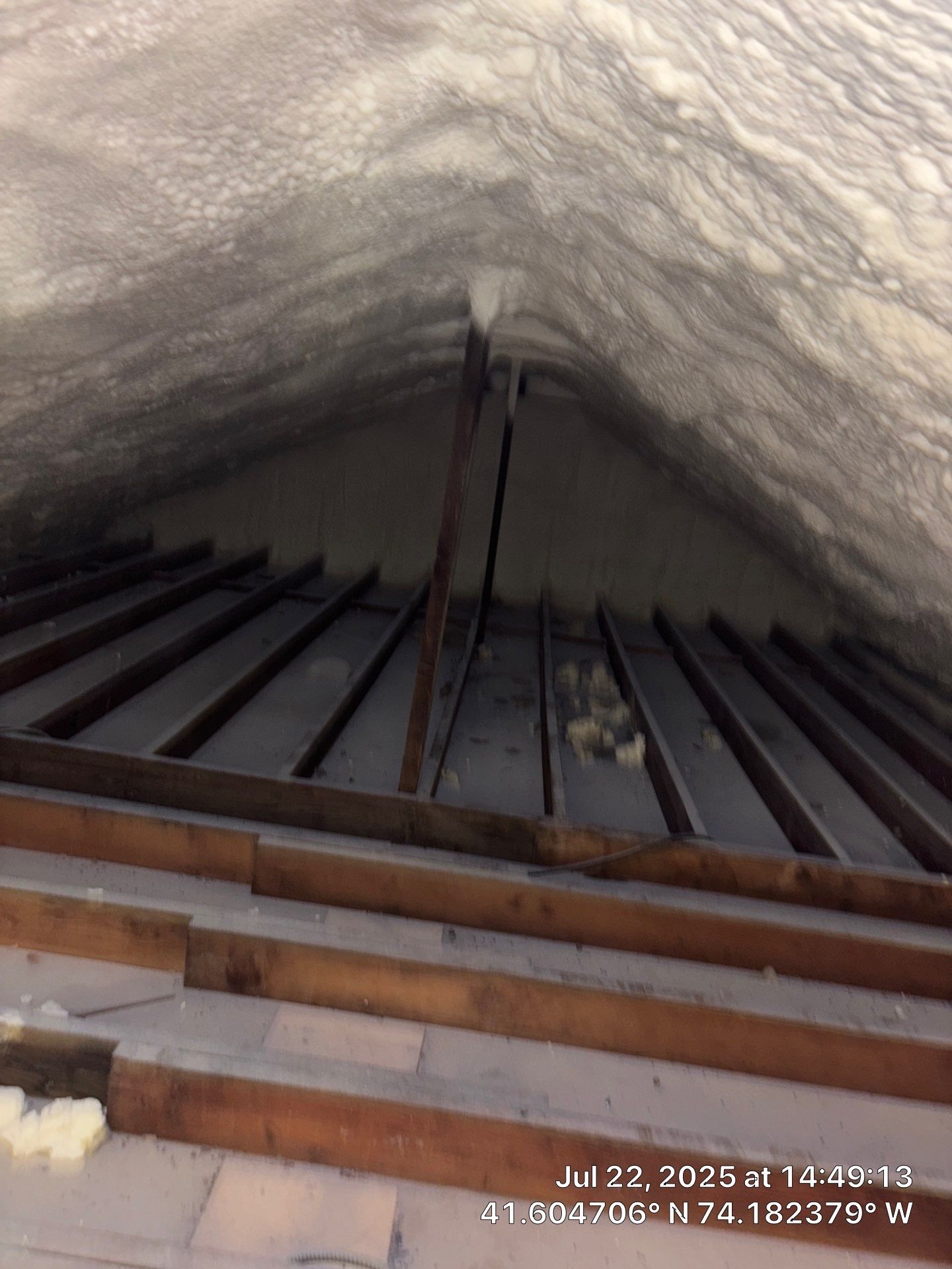 Attic Insulation using open cell spray foam by NYS Foam & Energy
