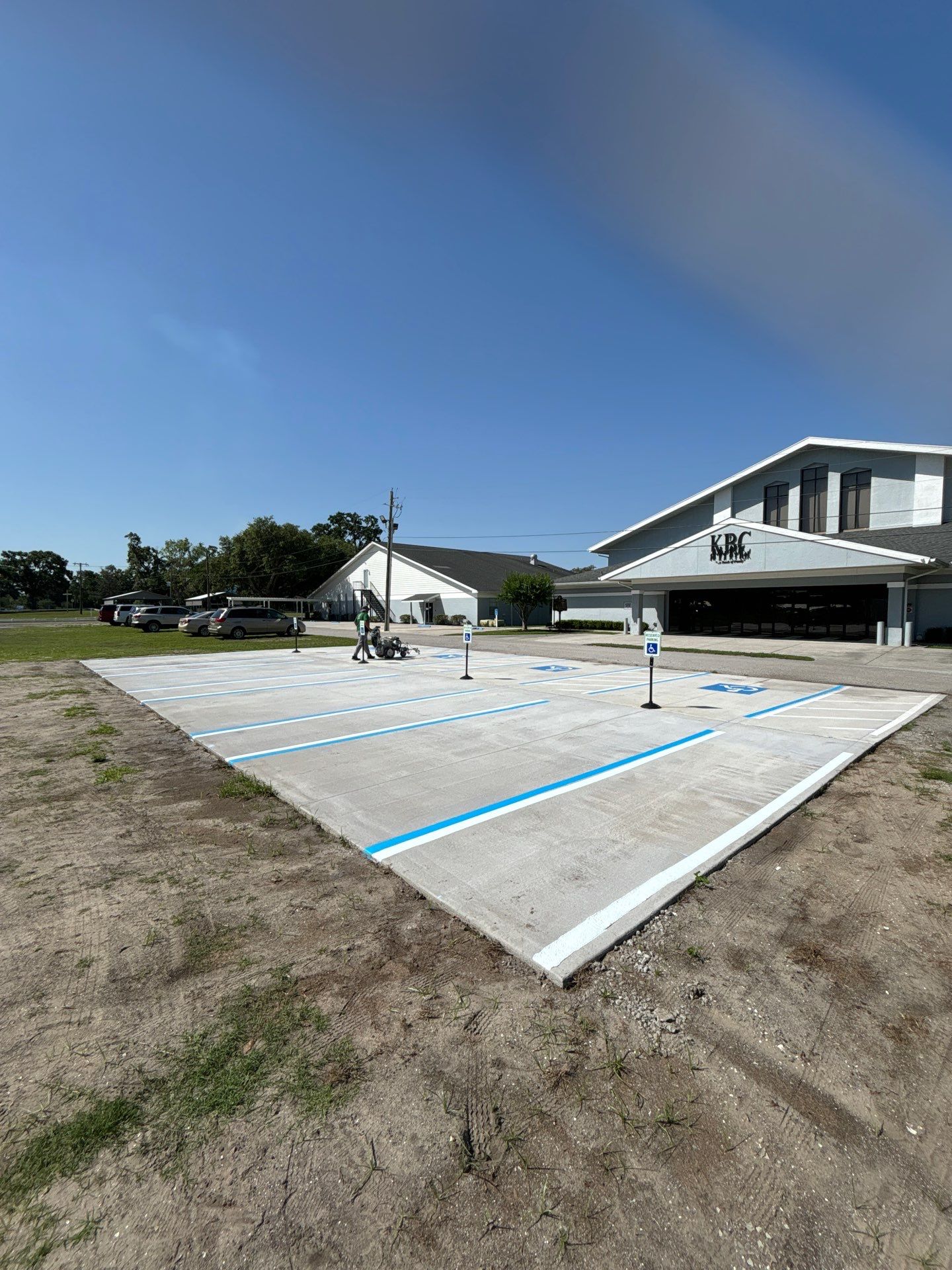 Line Striping New Layout at Kathleen Baptist Church by Everline Coatings & Services - Southwest FL