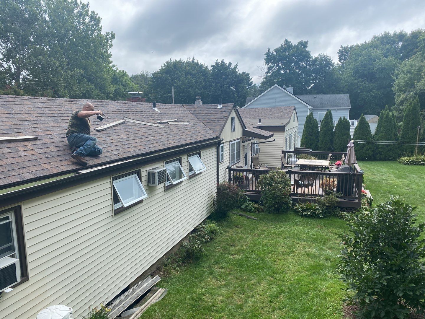 Residential Roofing Installation using Owens Corning Duration Brownwood by A Plus Exterior