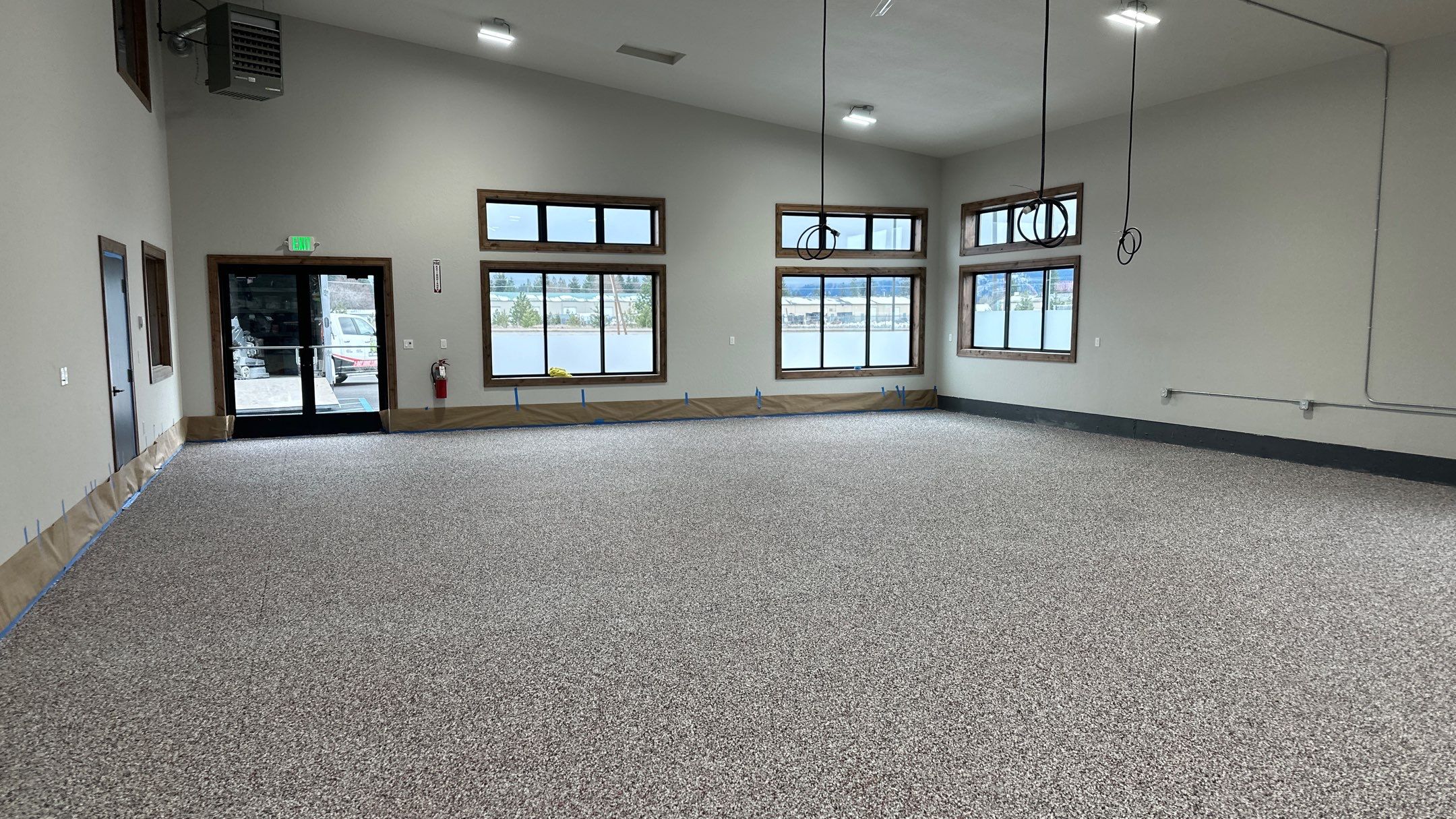 Maximum Exposure Commercial Floor using Domino w/ 5% Cherry Bomb Red  by Croc Coatings, LLC