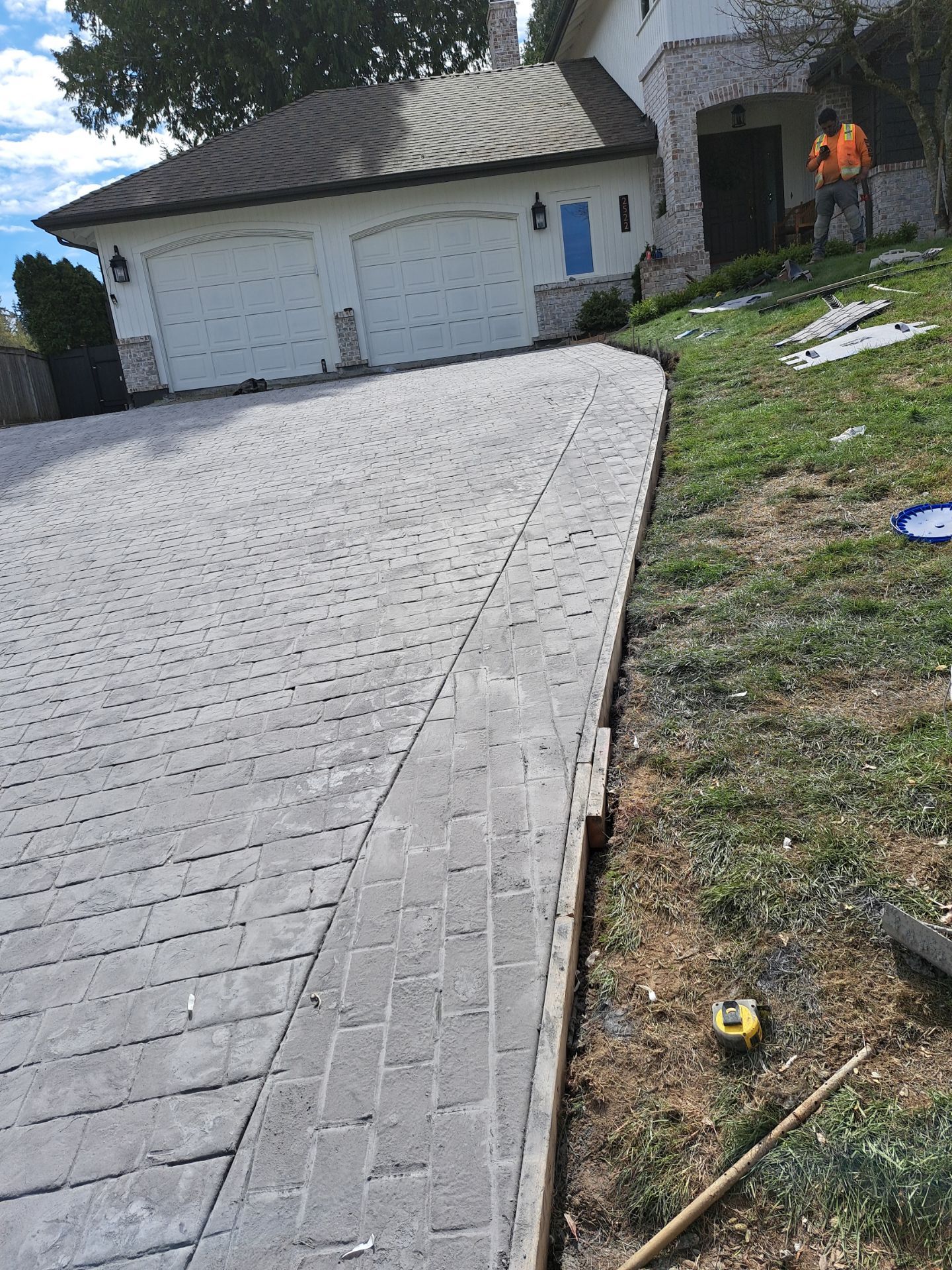 John | Stamped Concrete Driveway Makeover by Jireh Asphalt & Concrete Inc 