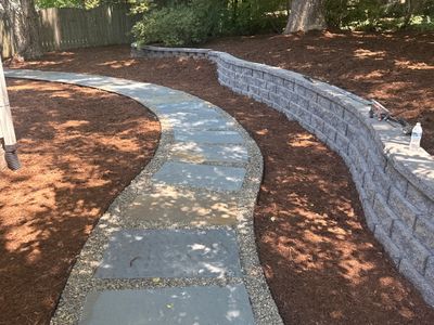 Sod installation and hardscaping in Cary
