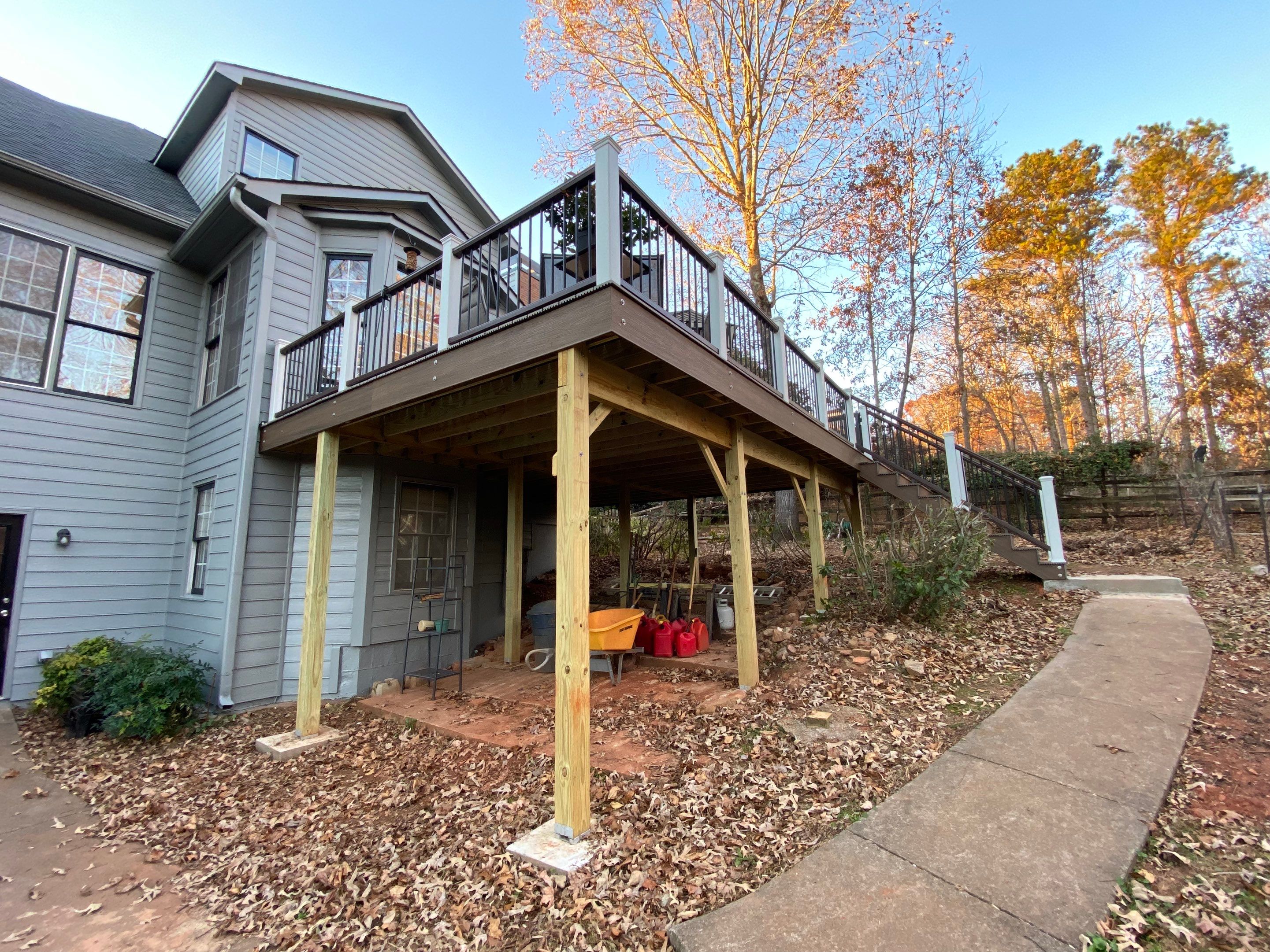 Elevated Deck Replacement and Composite Stair Installation in Suwanee by Swift Home Renovations