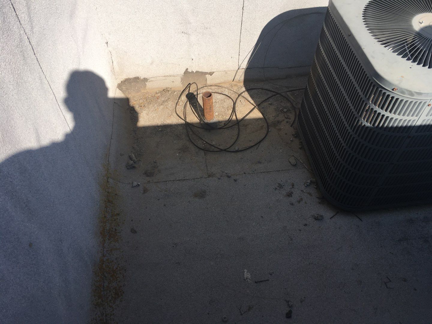 Spray foam and coatings inside commercial building HVAC well using Spray foam and coatings over existing BUR system by Straight Edge Roofing Inc