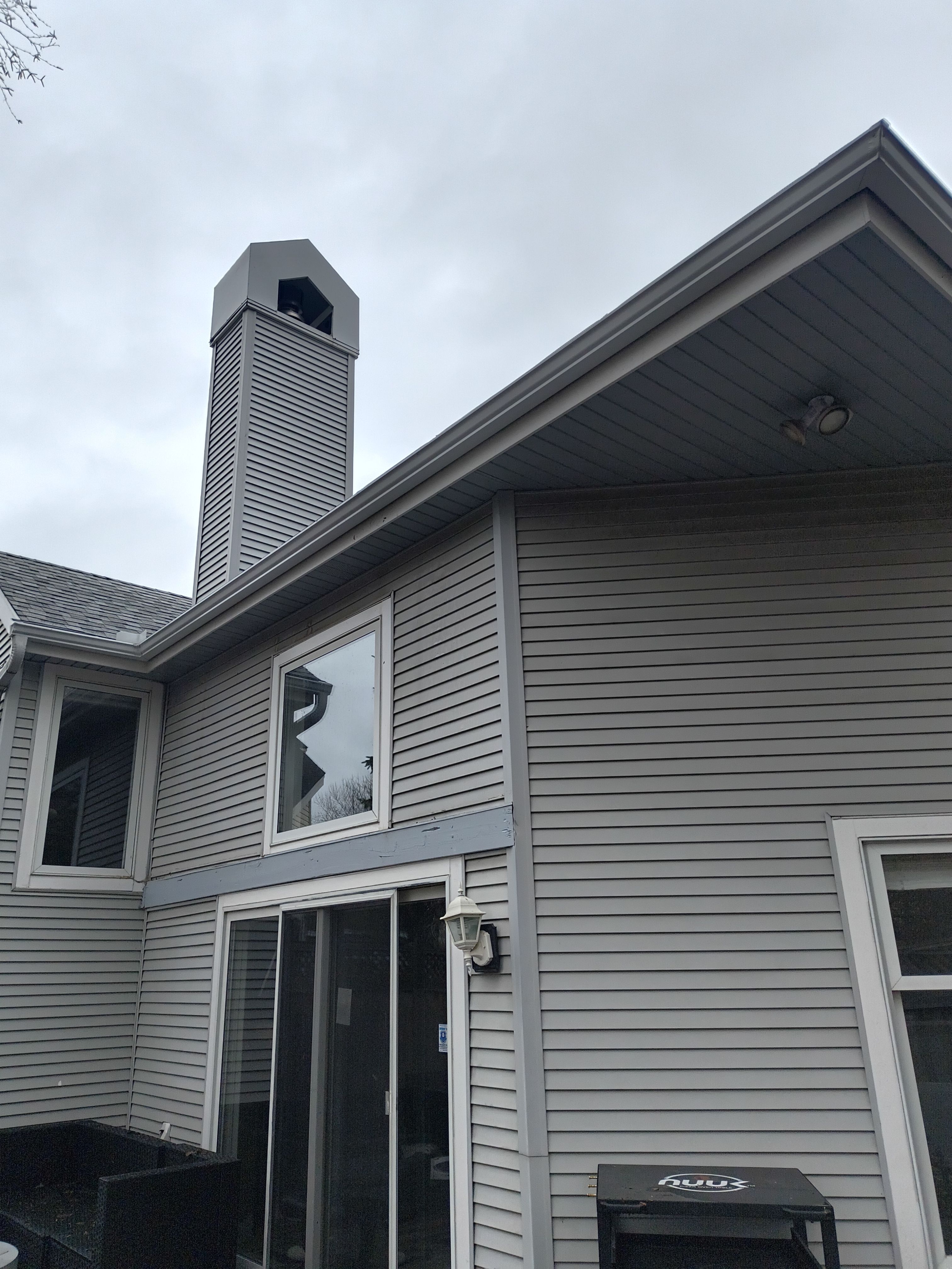 Seamless Gutter Installation in Plymouth MN | White Gutters, Silver Gray Downspouts & Gutter Guards by Next Level Seamless Gutters / Exteriors Inc.