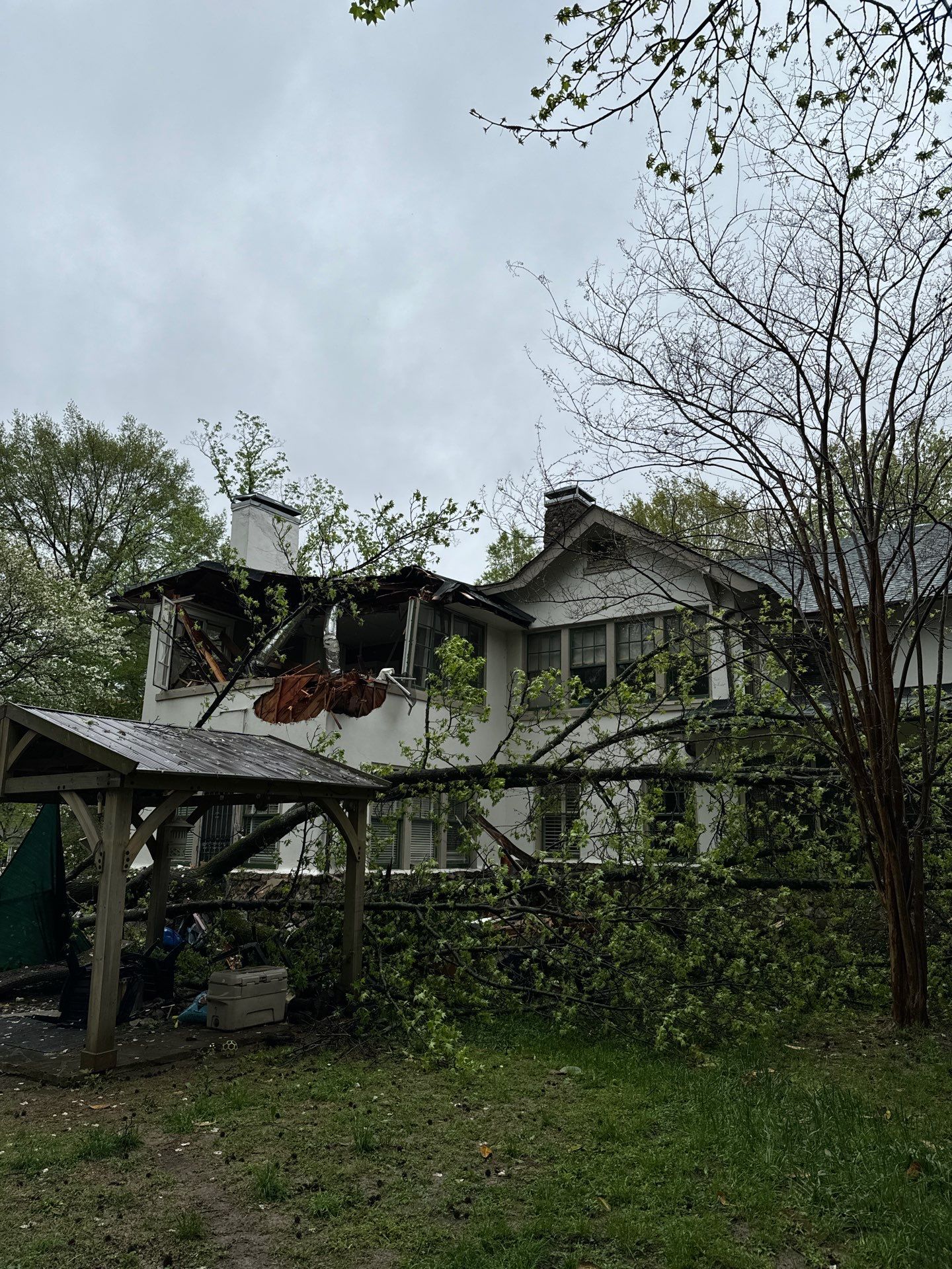 Memphis Home Restoration and Copper Gutter Installation Following Tree Damage by Revival Roofing Services