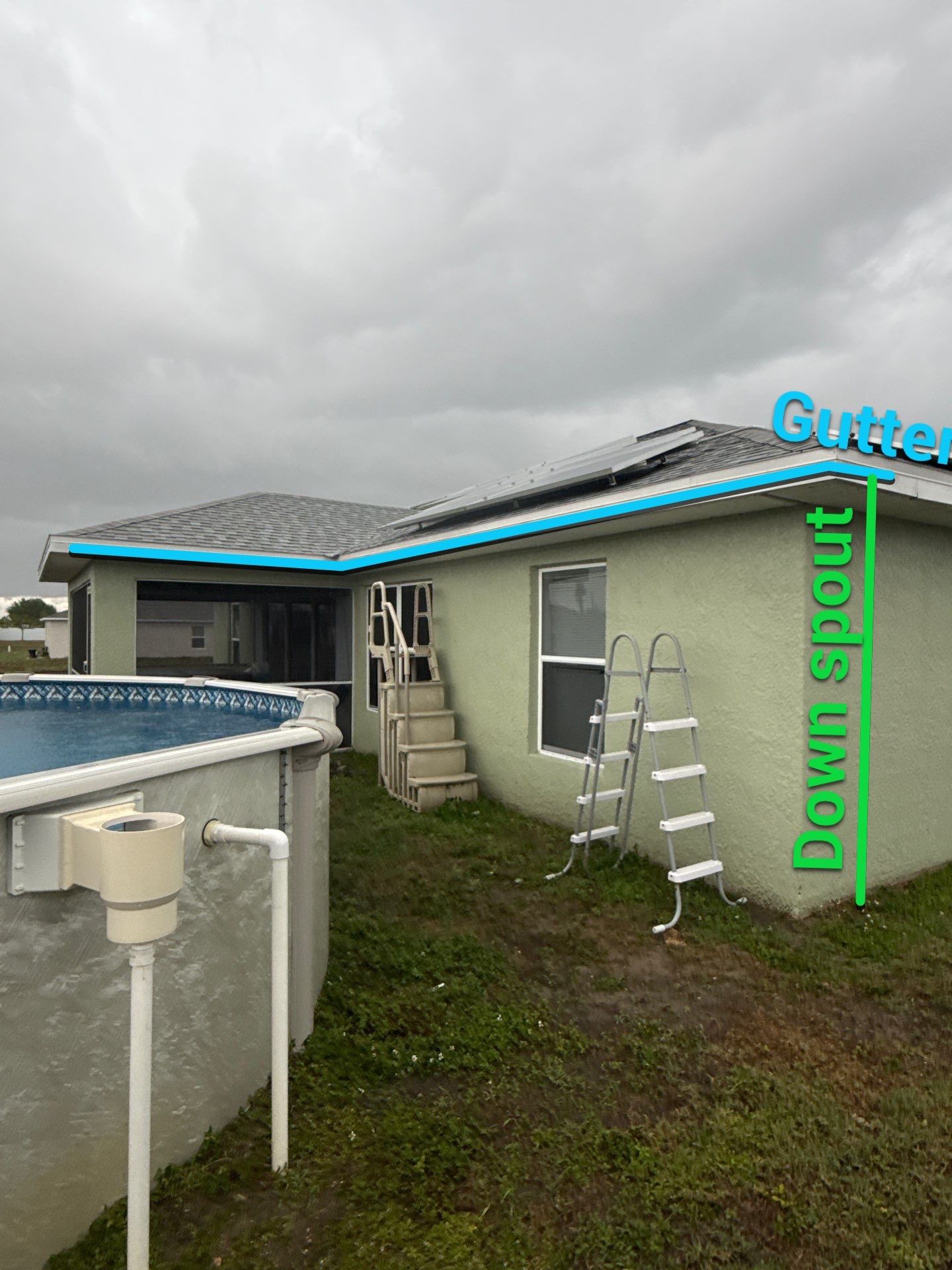 Black Seamless Gutters using K-Style Seamless Gutters in Cape Coral FL by Gutter Professors
