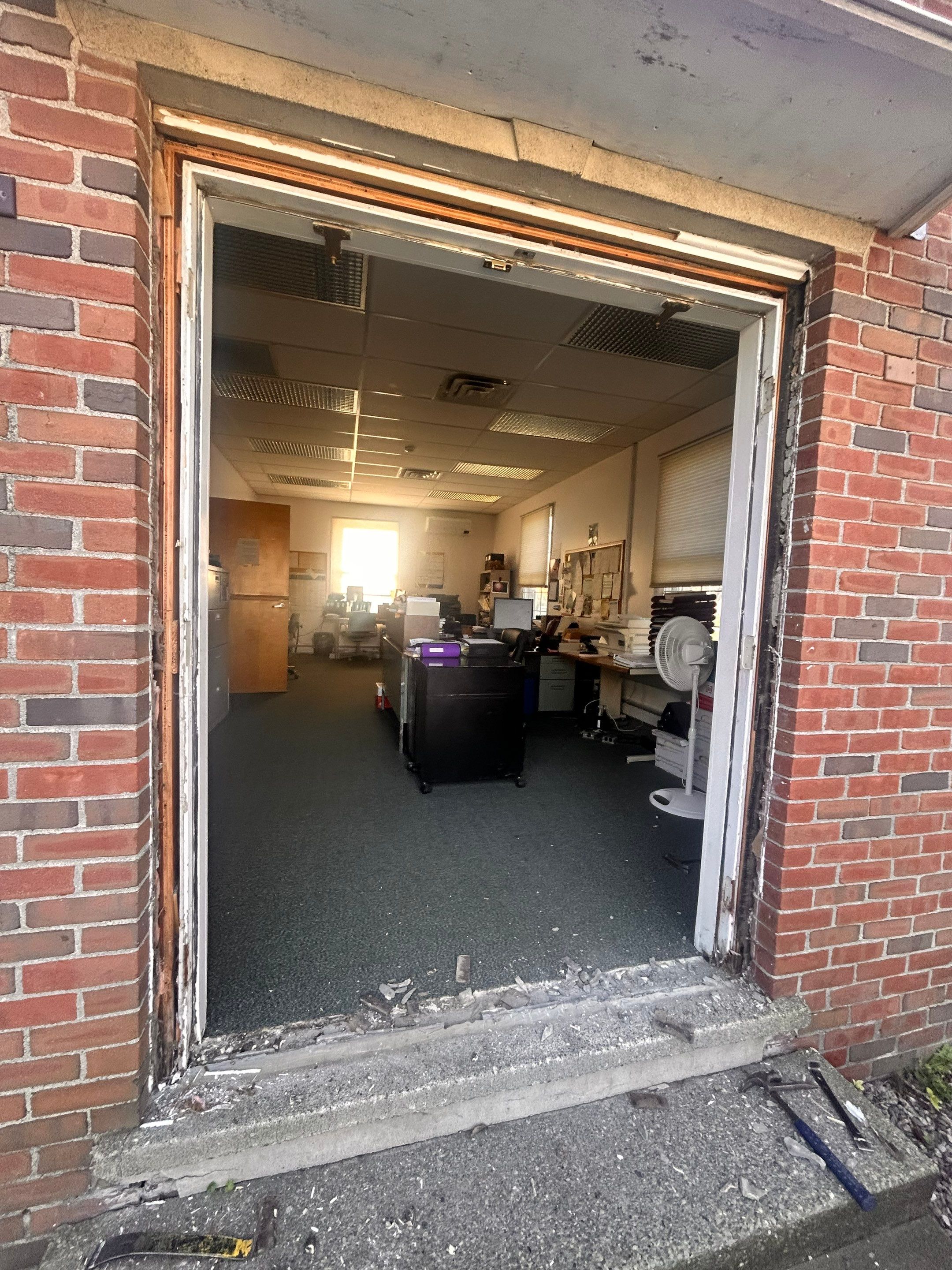 Vernon Town Hall - Commercial Door w/Sidelight and Single-Hung Window by Cheshire Glass Company