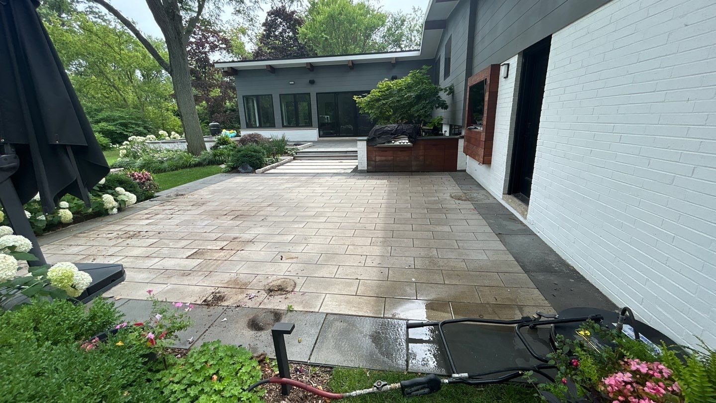 bluestone using Algaecide, soft wash soap by Northern Power Washing LLC.